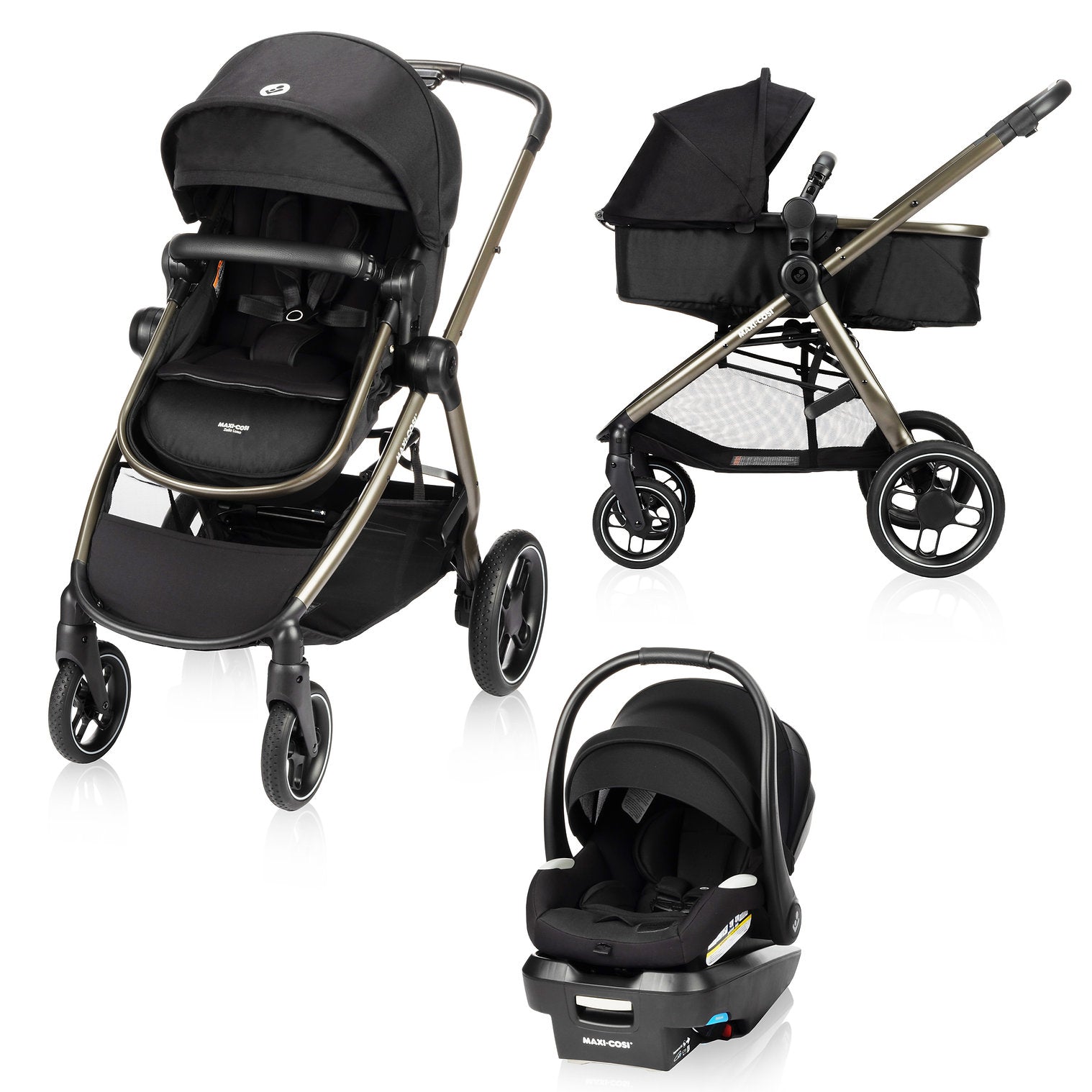 Maxi Cosi Zelia Luxe Travel System - Lightweight Stroller & Infant Car Seat Combo for Safe & Convenient Travel | Perfect for Newborns, Shopping, and Family Outings