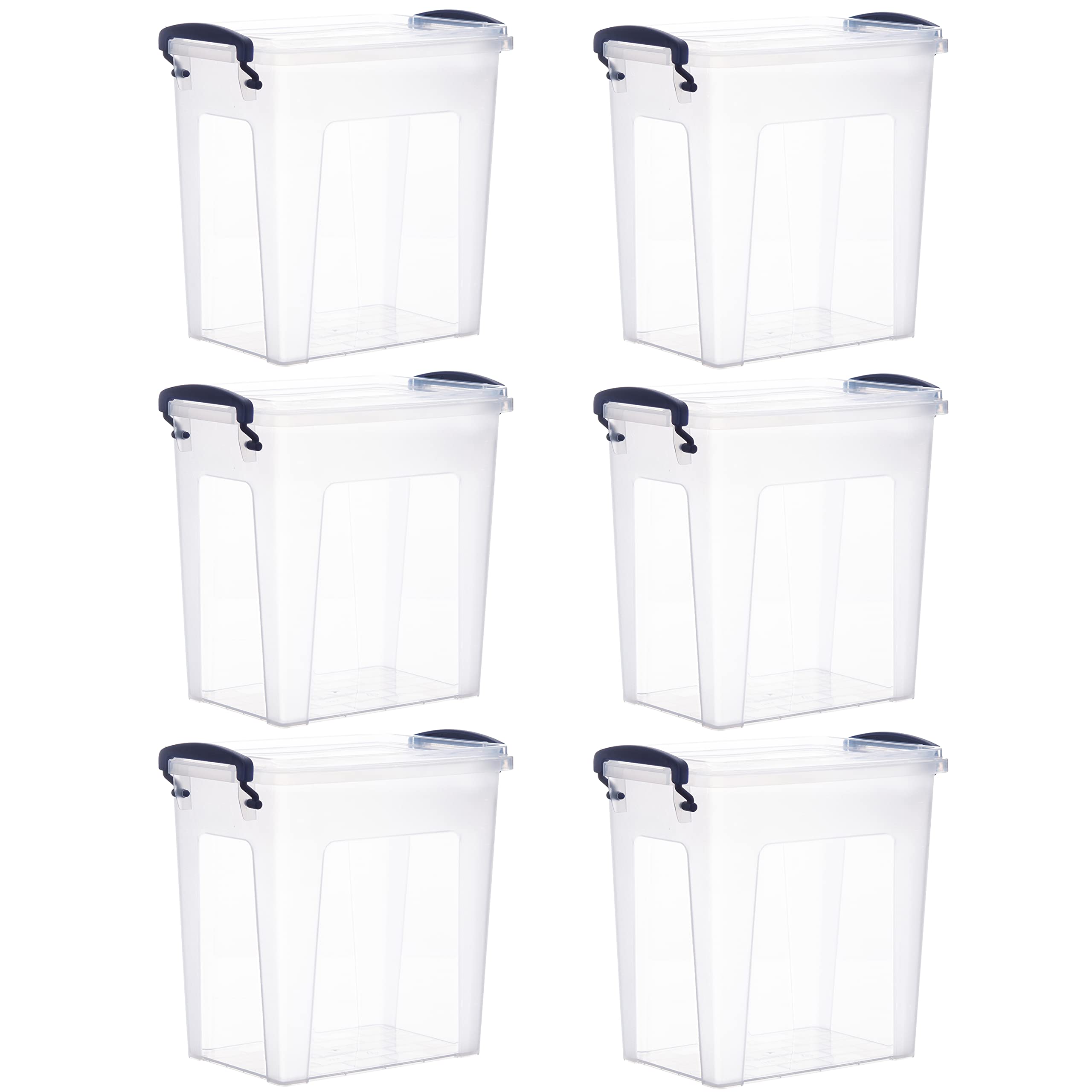Superio Clear Plastic Storage Bins with Lids - 6 Pack Stackable Organizer Containers (4.7 Qt) - BPA Free, Non-Toxic, Odorless for Home, Office, Dorm - Perfect for Closet Organization, Pantry Storage & Toy Sorting