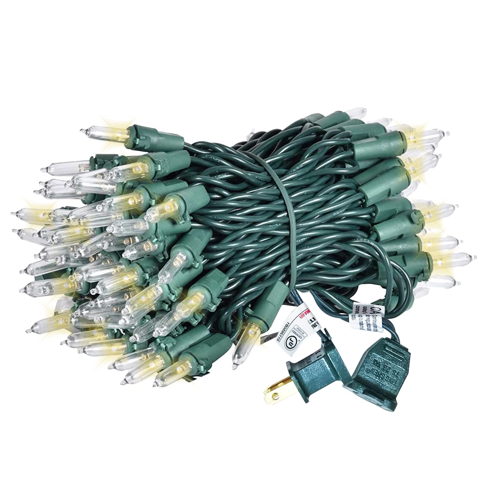 100 LED Christmas Twinkle Lights - 25 Twinkling Bulbs, 33ft Waterproof Mini String Lights for Indoor & Outdoor Use - Connect up to 22 Sets for Christmas Tree Decorations, Holiday Parties, Home & Garden Lighting (Warm White) - Perfect for Christmas Decor, Wedding Centerpieces, Patio Lighting & Festive Events