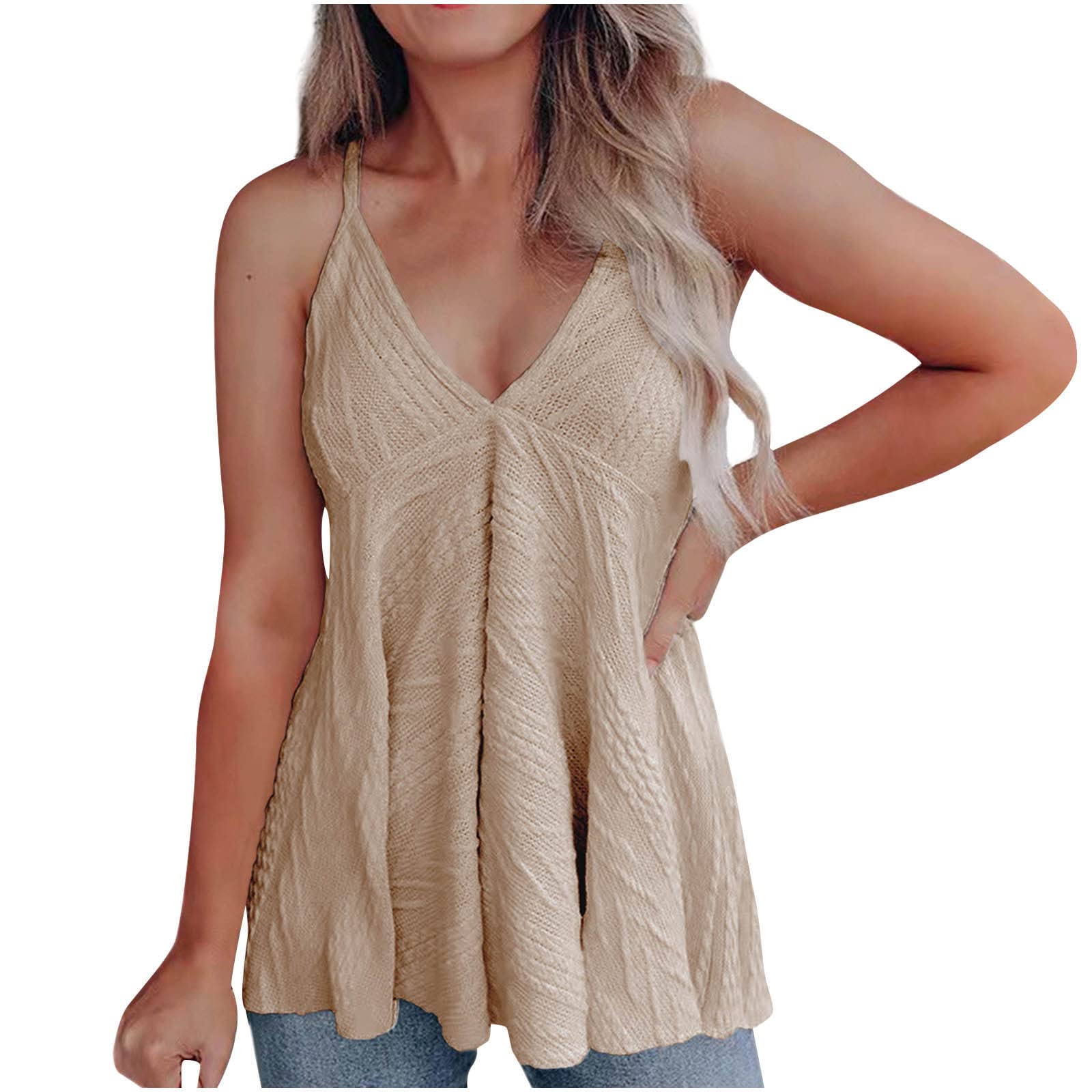Women's Sexy Racerback Tank Tops - Summer Loose Knit Sleeveless Sweater, Sheer Ribbed Casual Tee Shirt | Perfect for Gym, Beach, Yoga & Everyday Wear
