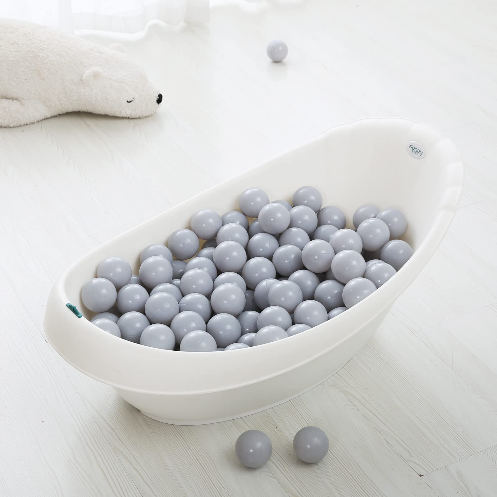PlayMaty 2.36 Inch Non-Toxic Plastic Ball Pit Balls - 70 Pack Phthalate & BPA Free Ocean Transparent Balls for Kids, Toddlers & Babies | Perfect for Playhouses, Tents, Playpens, Pool Parties & Sensory Play