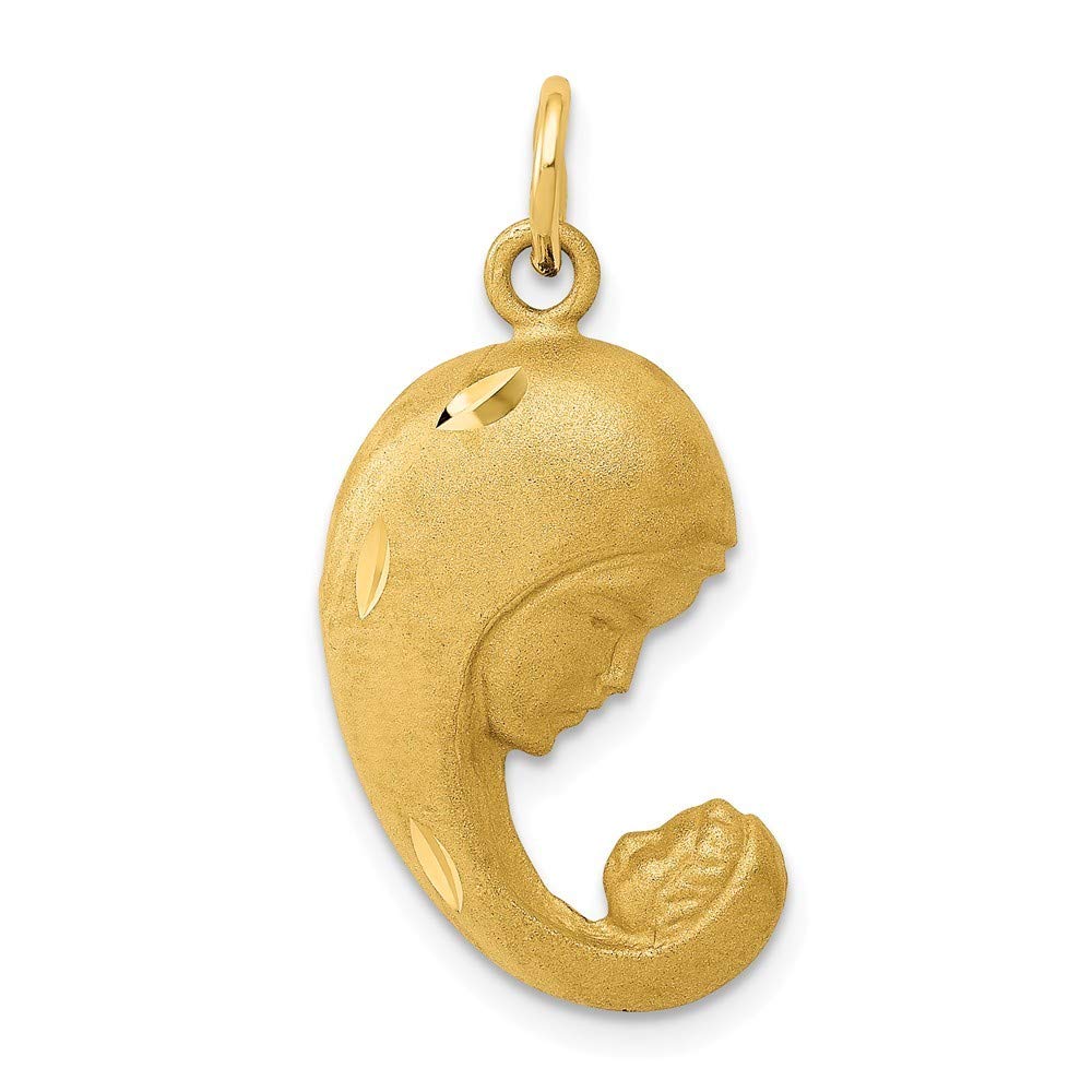 14K Yellow Gold Mother & Baby Charm Pendant Necklace - Elegant Gift for Mom, Grandma, or Newborn - Perfect for Mother's Day, Baby Showers & Special Occasions