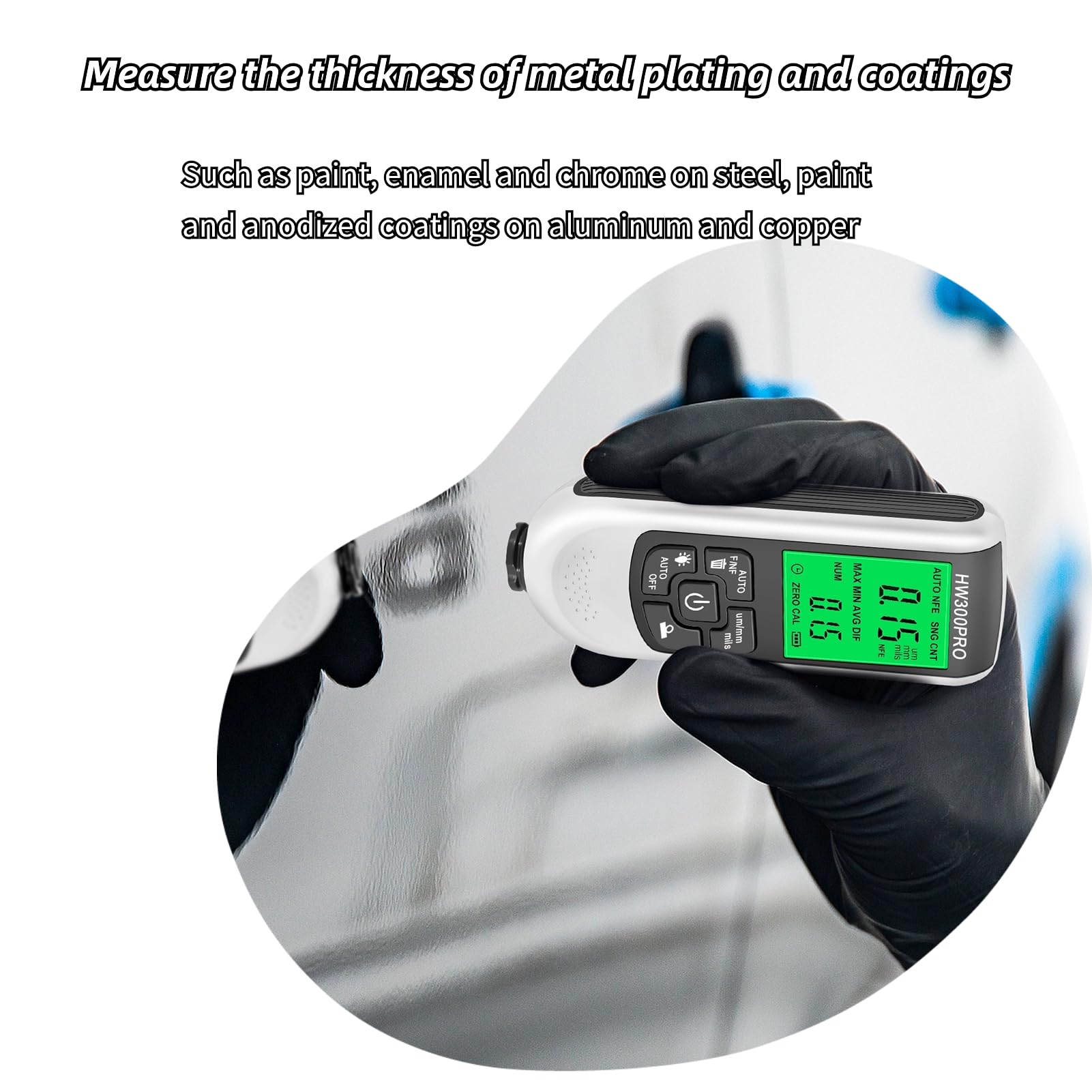 Premium Digital Coating Thickness Gauge - High Precision Automotive Paint Thickness Meter with Ultra-Sensitive Probe | Perfect for Car Paint Inspection, Auto Body Repair & Quality Control in Vehicle Manufacturing
