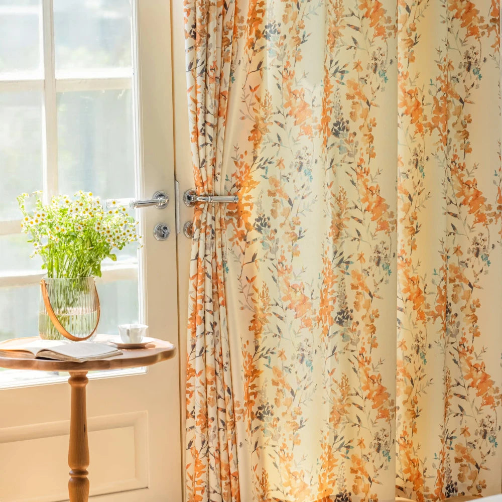 Kaia Garden Floral Blackout Curtains for Bedroom & Living Room - Custom Window Treatments for Light Blocking & Home Decor