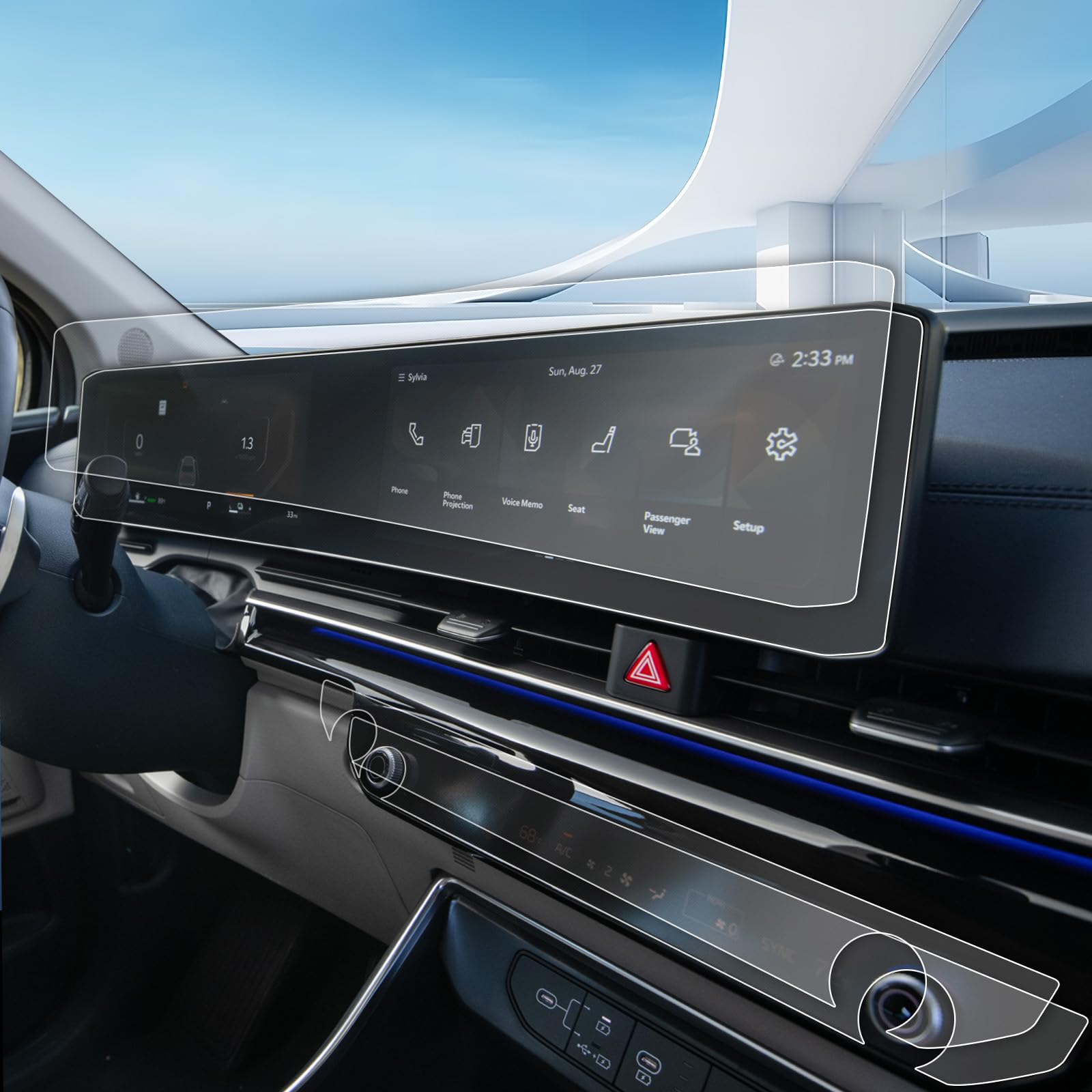 2025 Kia Carnival Screen Protector - 4 Pack for 24-inch Panoramic Display & Climate Control Screen | Compatible with LX, EX, SX & SX Prestige Trims | Anti-Scratch & Bubble-Free Protection | Perfect for Road Trips & Daily Commuting