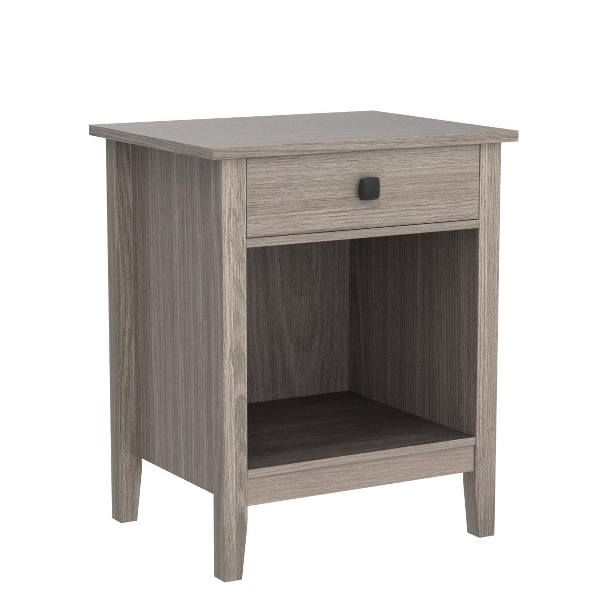 Vikiullf Nightstand Set of 2 - Wooden Bedside Tables with Drawers, Farmhouse Style Bedroom Furniture (Grey Wood Grain, 1-Drawer) - Perfect for Master Bedroom, Guest Room & Small Space Living