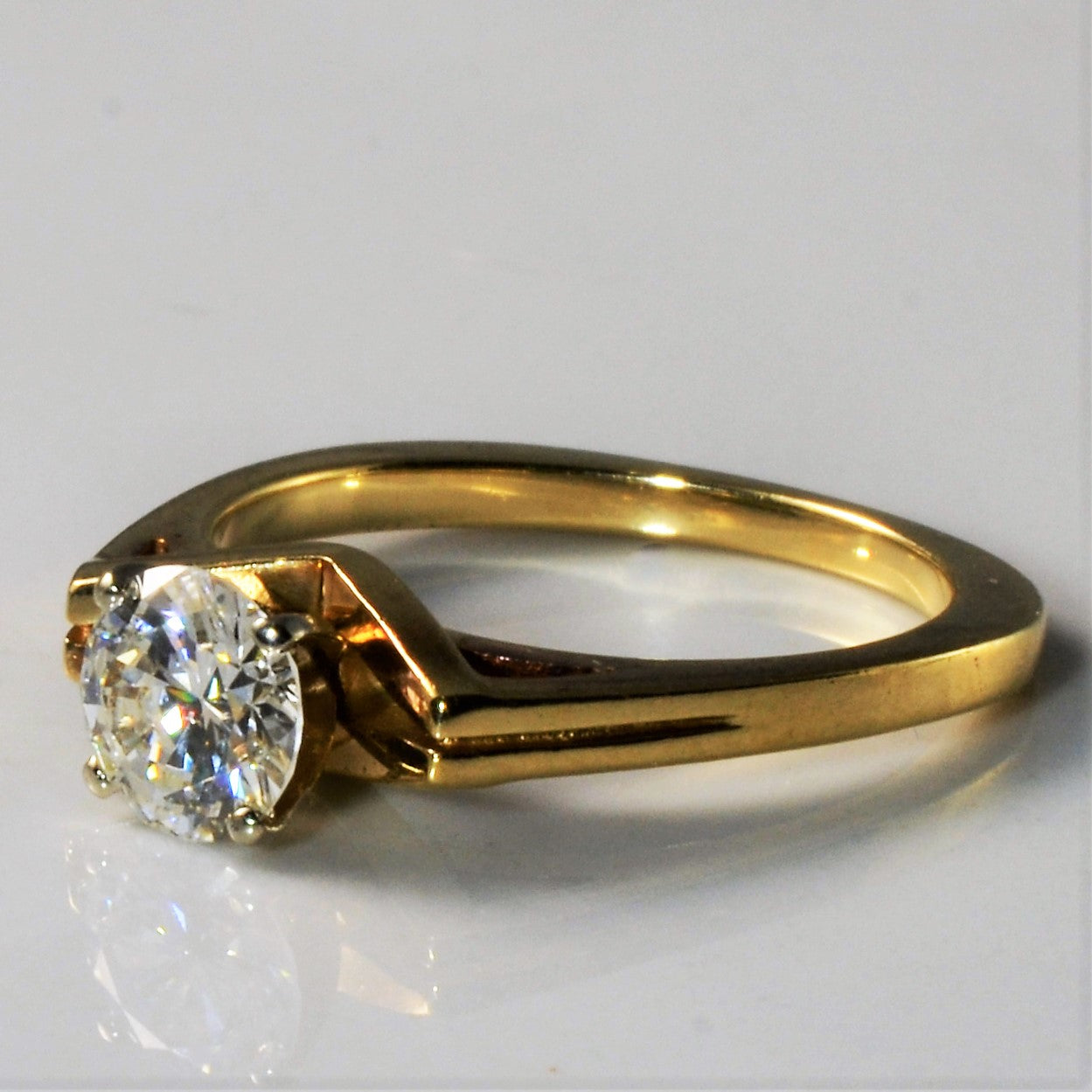 0.67ct Chevron Solitaire Engagement Ring - Size 5.5 - Elegant Wedding Band for Women - Perfect for Proposals, Anniversaries & Romantic Occasions