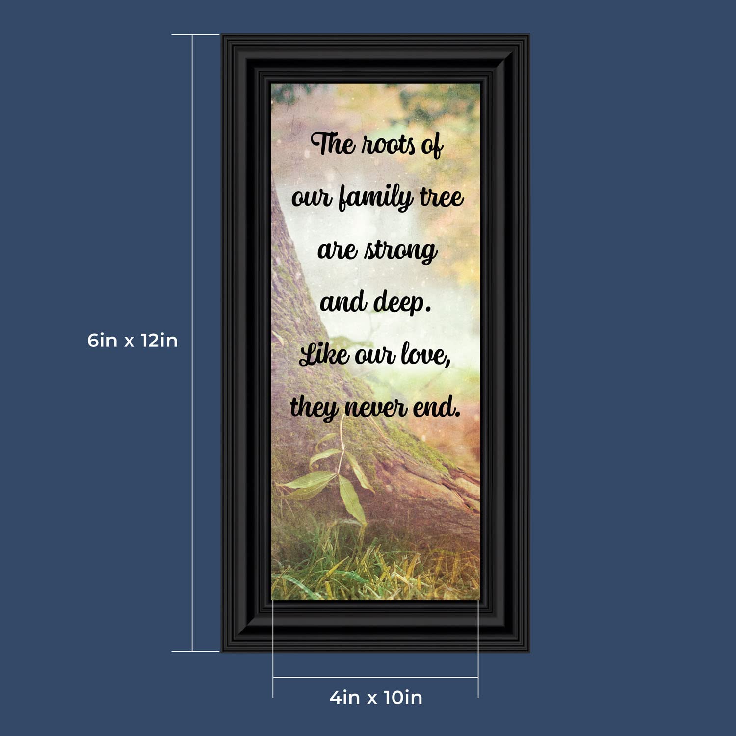 Crossroads Home Décor Family Picture Frame - Our Roots Wooden Photo Frame 7401B for Wall Display | Rustic Home Decor for Living Room, Bedroom & Family Reunion Gifts | Perfect for Wedding, Anniversary & Housewarming Presents