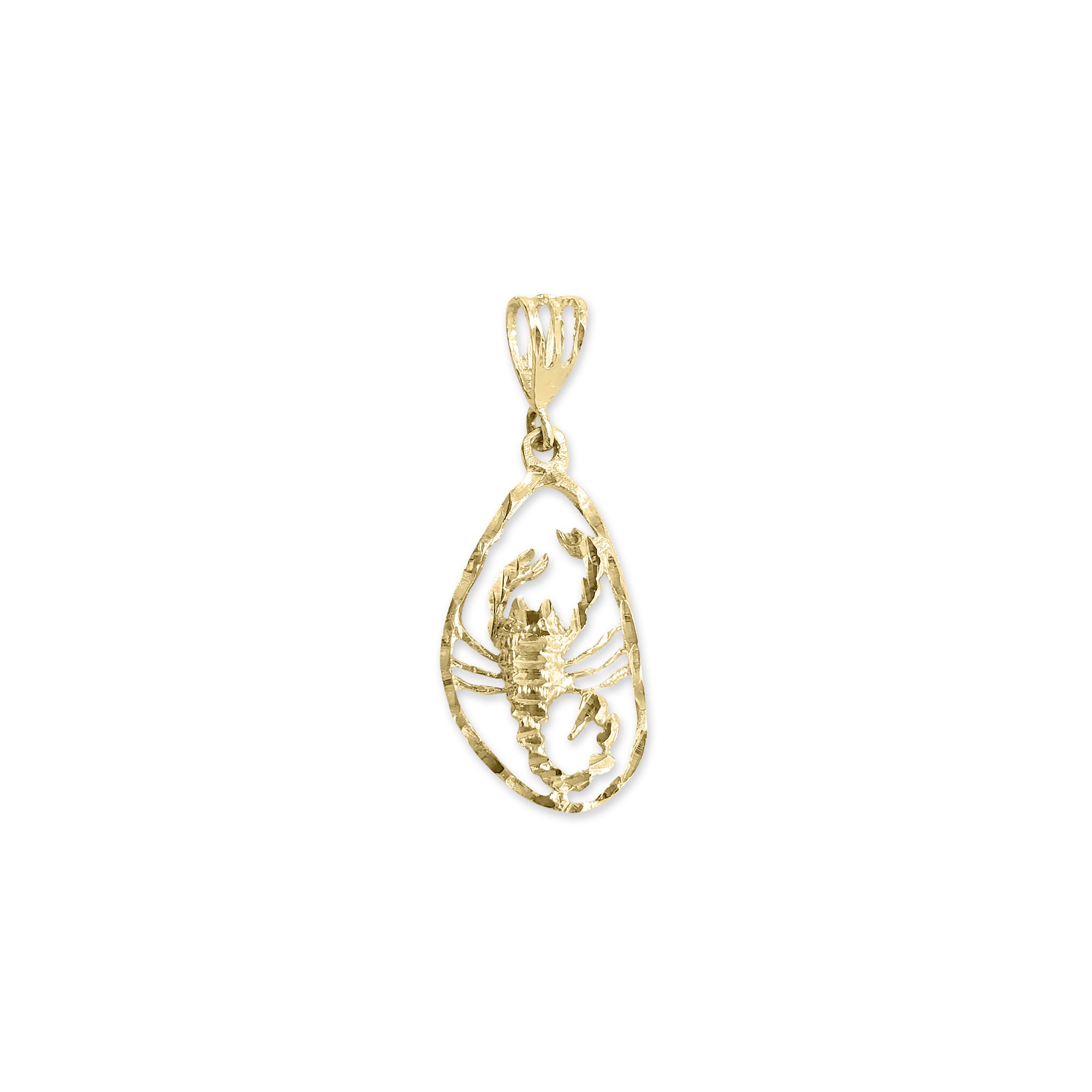 14K Yellow Gold Scorpion Pendant with Diamond Cuts - Elegant Jewelry Gift for Women, Perfect for Birthday, Anniversary & Special Occasions