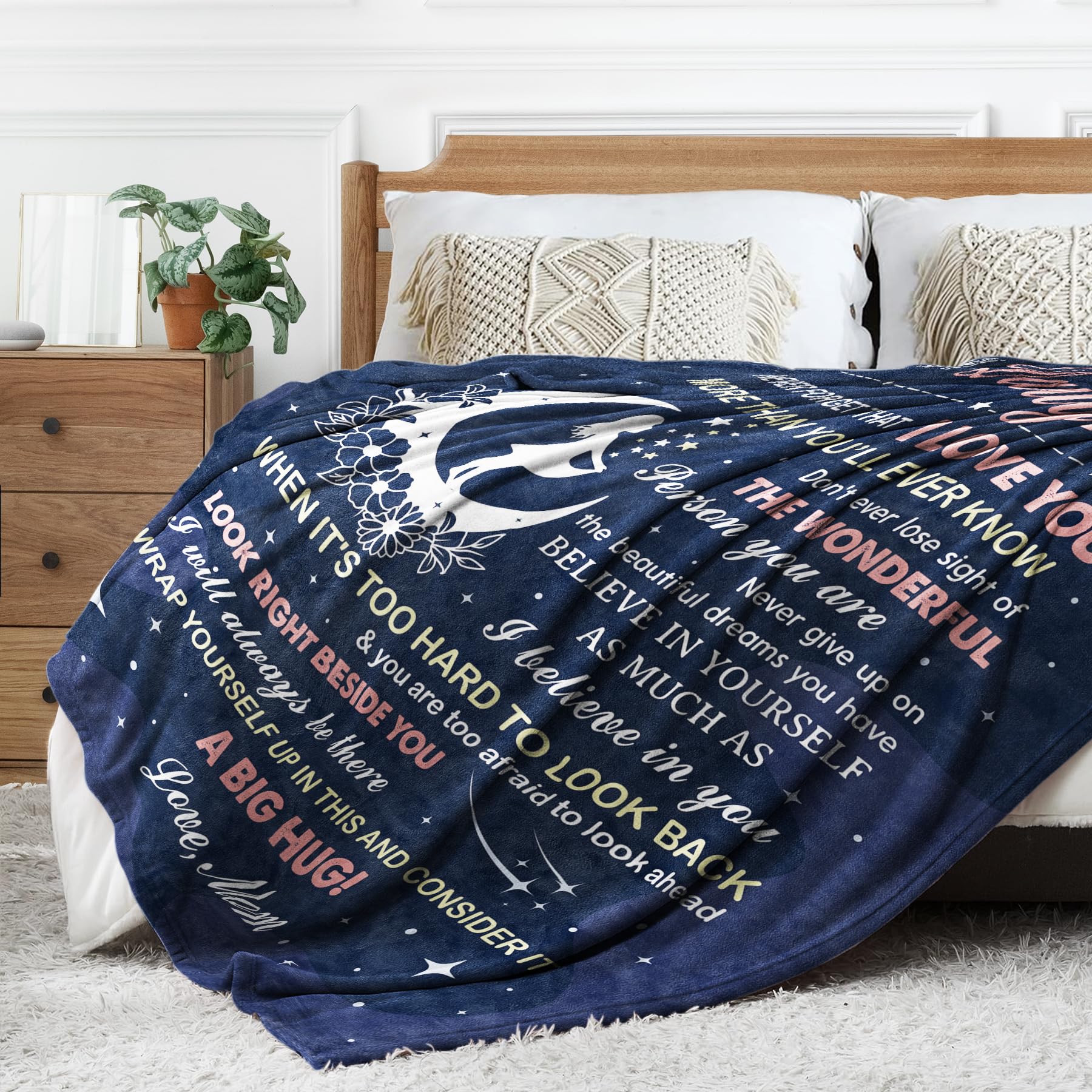 SteadStyle Cozy Fleece Blanket - Heartwarming Gift for Daughter from Mom | Birthday, Mother's Day, Graduation, Wedding & Christmas Present | Perfect for Snuggling, Relaxing & Home Decor