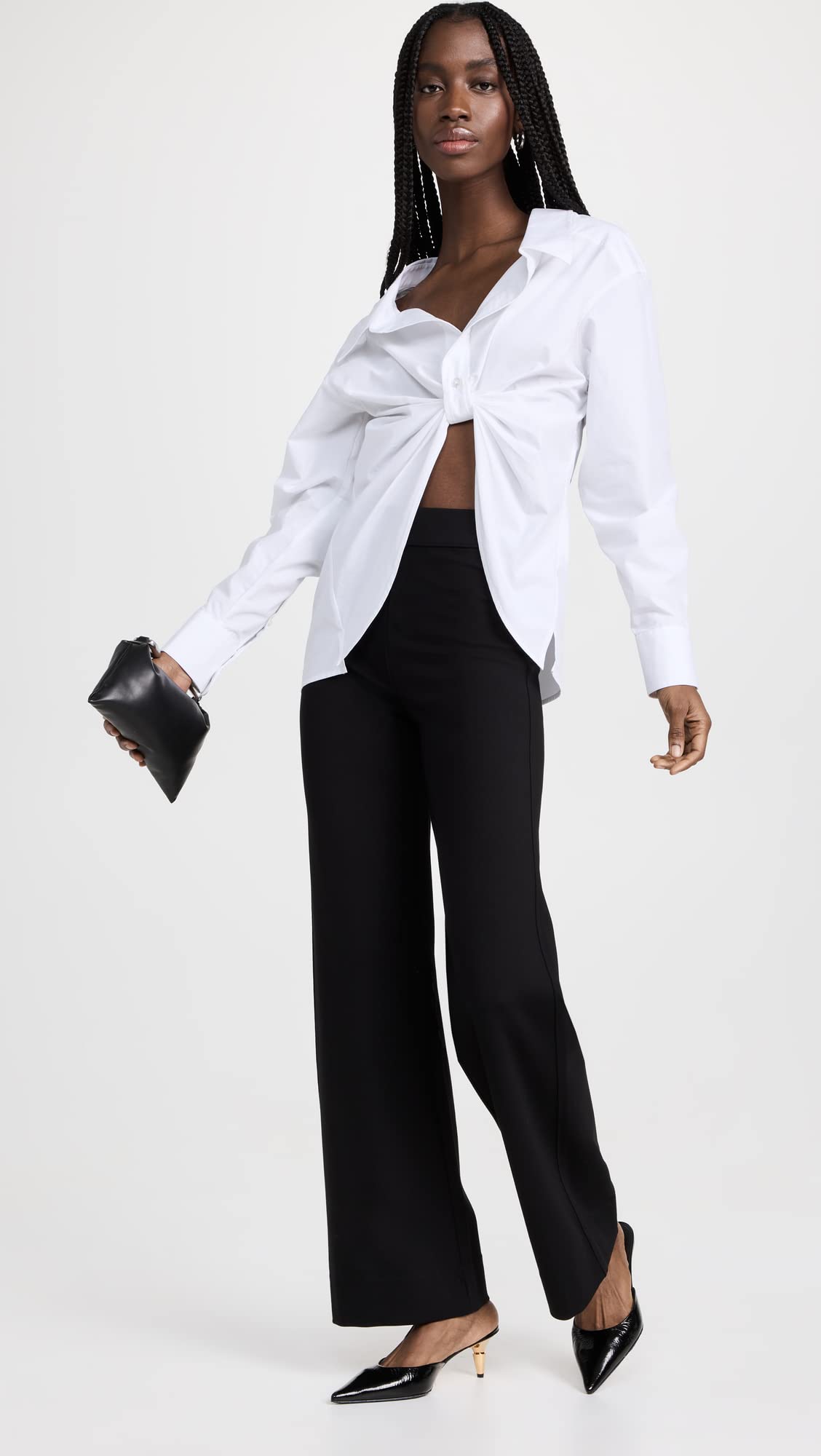 Rag & Bone Women's Irina Ponte Wide Leg Pants - High Waisted Stretch Trousers for Work & Casual Wear | Comfortable Office Pants & Weekend Outfit