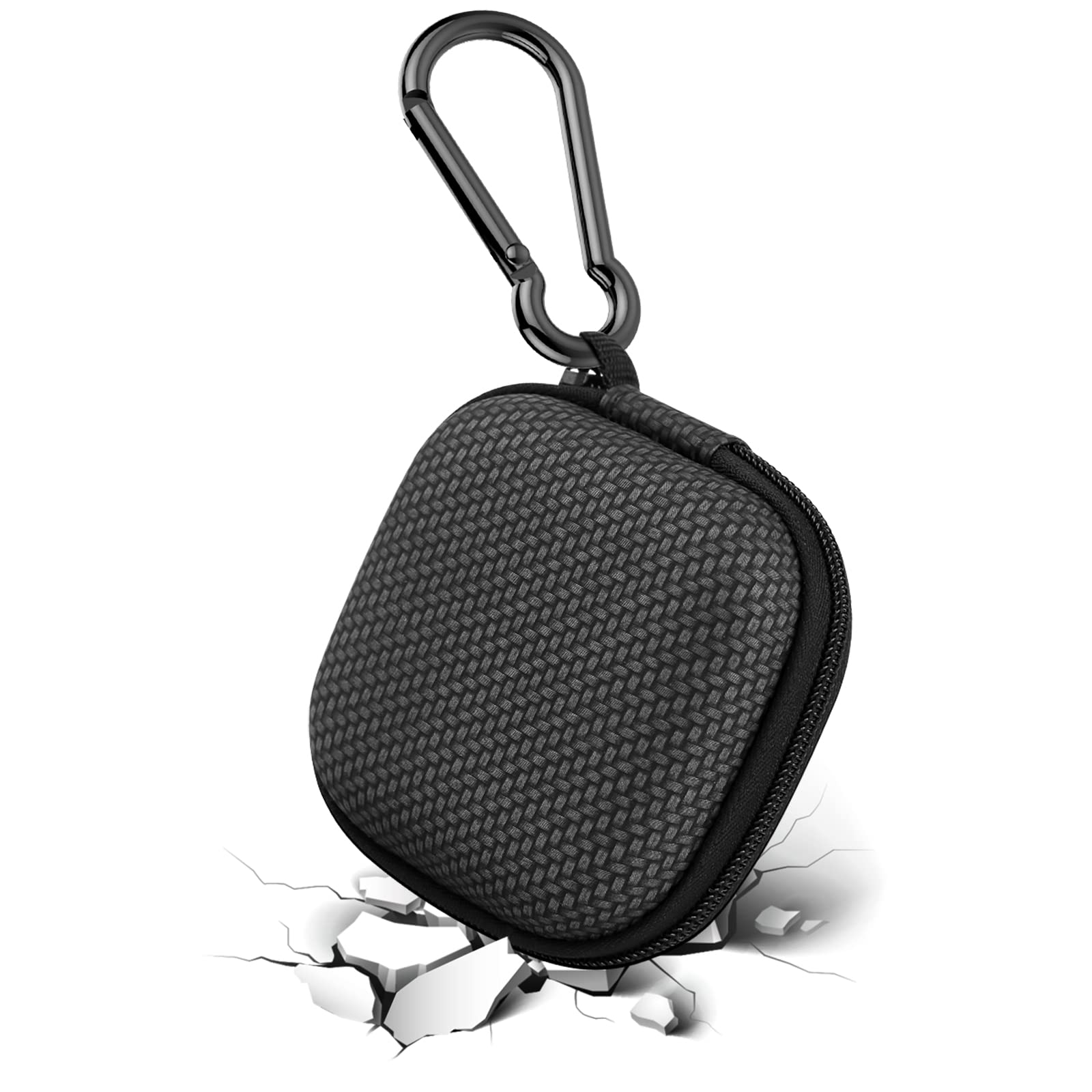 Premium Hard EVA Earphone Carrying Case with Carabiner - Protective Storage for AirPods, Headphones, Charging Cables & Small Accessories | Travel, Gym & Daily Use Organizer