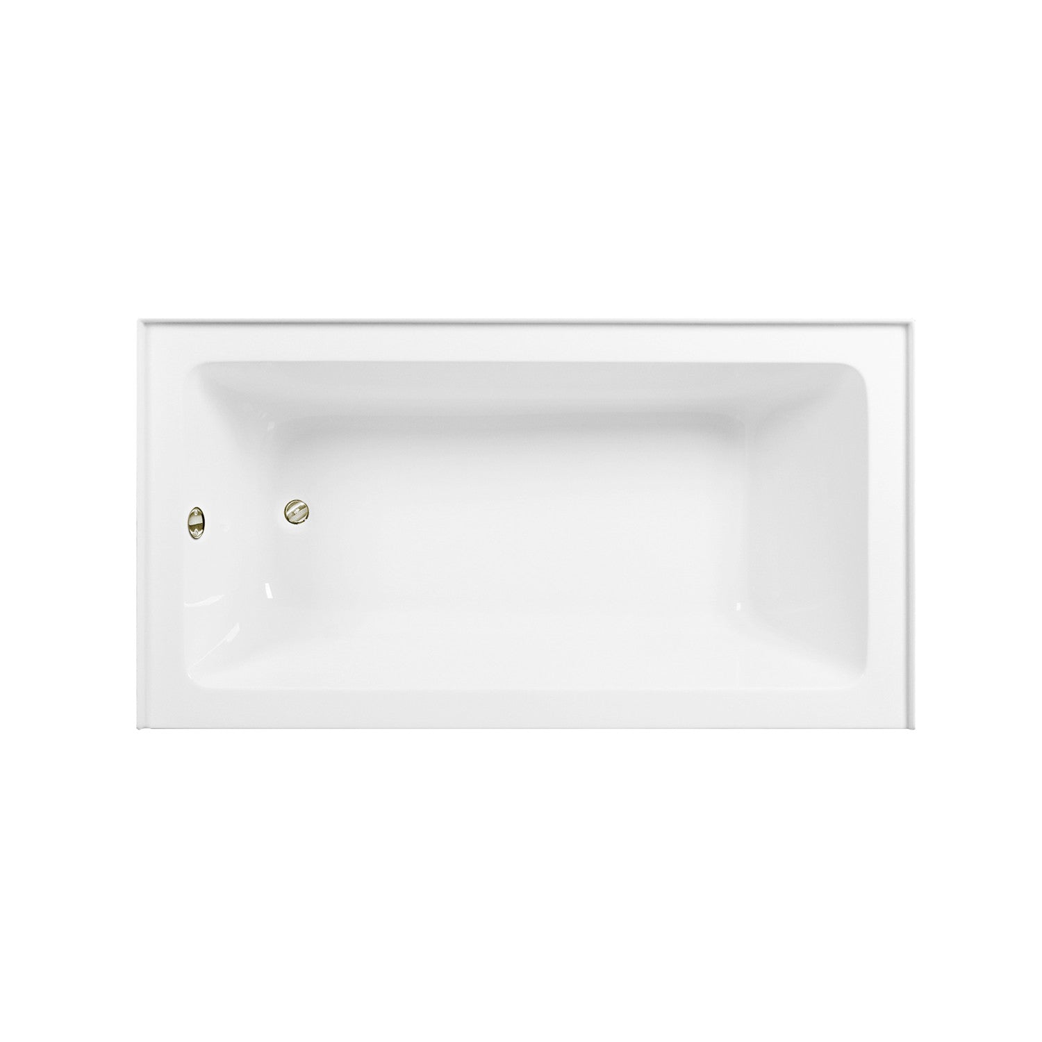 Aqua Eden 60 Inch Acrylic Rectangular 3 Wall Alcove Bathtub Combo with Waste & Overflow Drain - Glossy White/Polished Nickel (Left Hand Drain) - Perfect for Modern Bathroom Renovations and Spa-Like Retreats