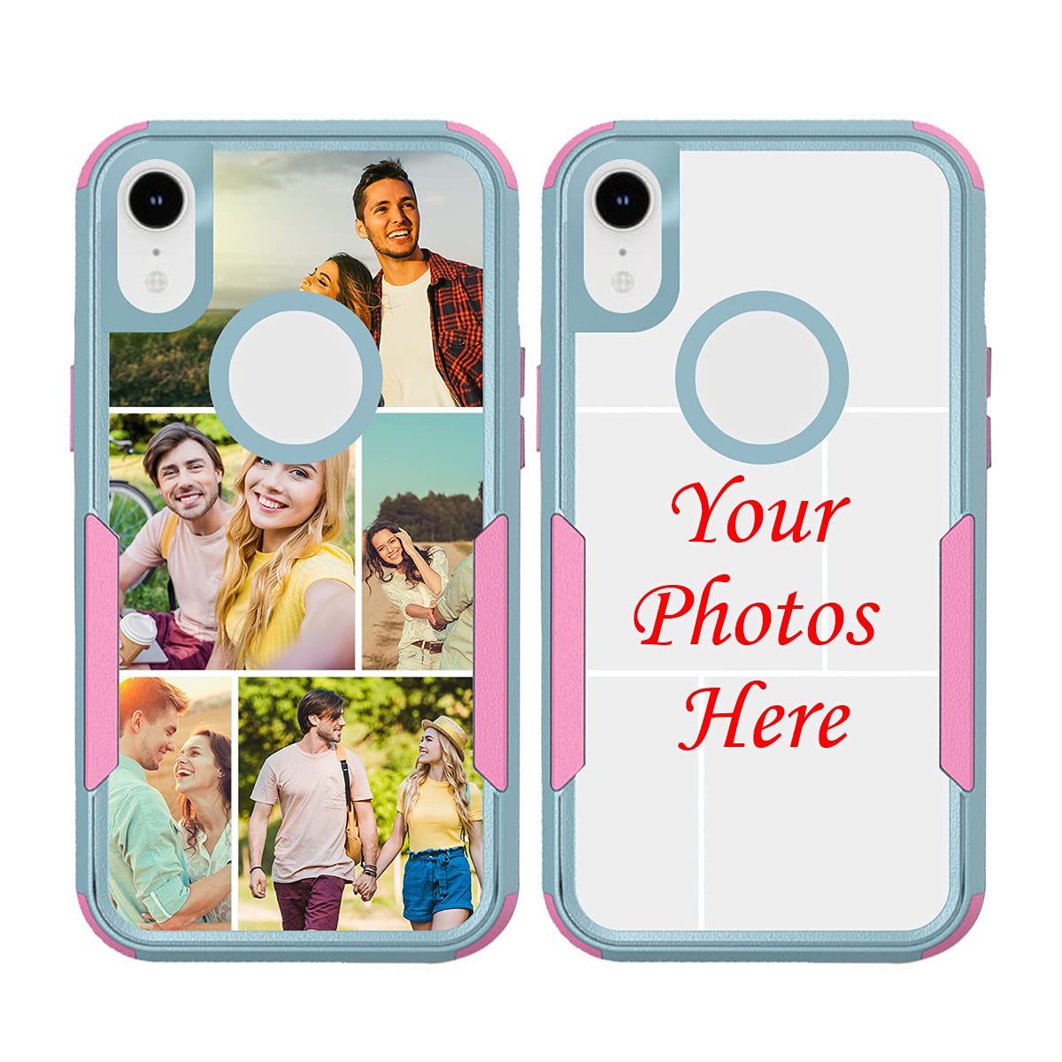 Custom iPhone XR Phone Case - Shockproof, Scratch-Resistant, 3-Layer Heavy Duty Protection with Multi-Photo Personalization | Perfect Protective Gift for Travel, Work & Everyday Use | Black