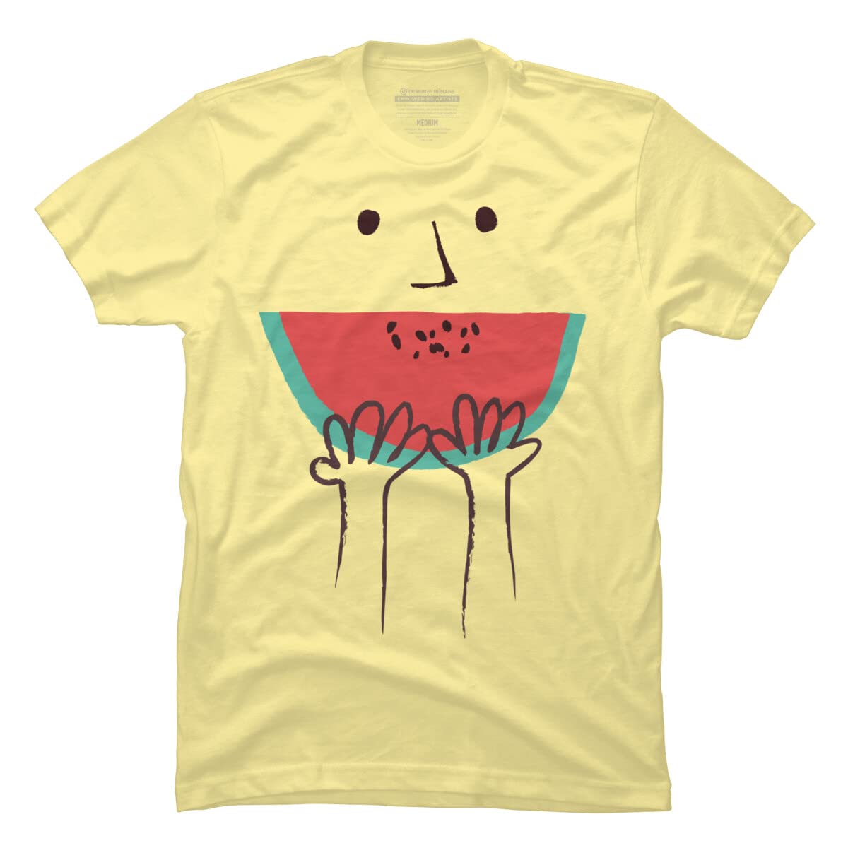 Design By Humans Men's Summer Smile Graphic T-Shirt - Soft Cotton Tee for Casual Wear & Summer Outfits - Perfect for Beach, Vacation, and Everyday Comfort