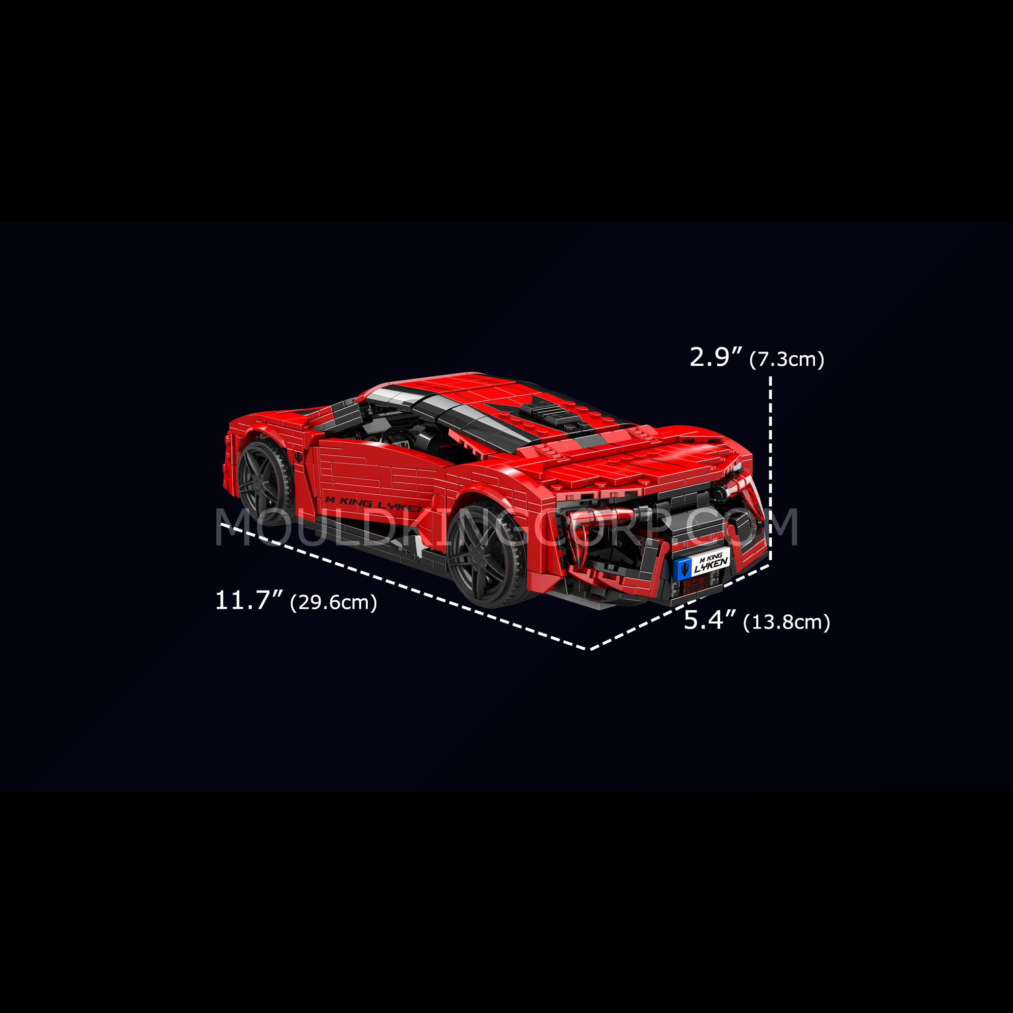 Mould King 10117 Liken Hypersport Car Model Building Set - 1,311 Piece Sports Car Construction Toy Kit for Adults & Kids | DIY Engineering Project, Gift Idea for Car Enthusiasts, Home Office Decoration