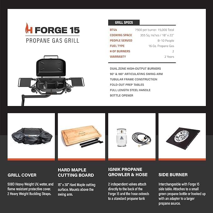 HitchFire Ultimate Portable Propane Grill Station - Tailgate, Camping & RV BBQ Grill with Trailer Hitch Mount | Perfect for Road Trips, Outdoor Cooking & Backyard Gatherings