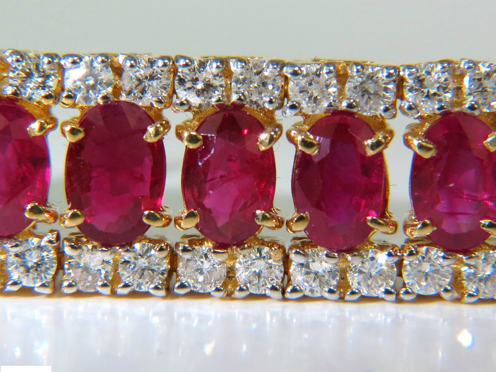 25.13CT Natural Fine Ruby and Diamond Bracelet - Classic Multi-Row Design for Women | Elegant Jewelry Gift for Weddings, Anniversaries & Special Occasions