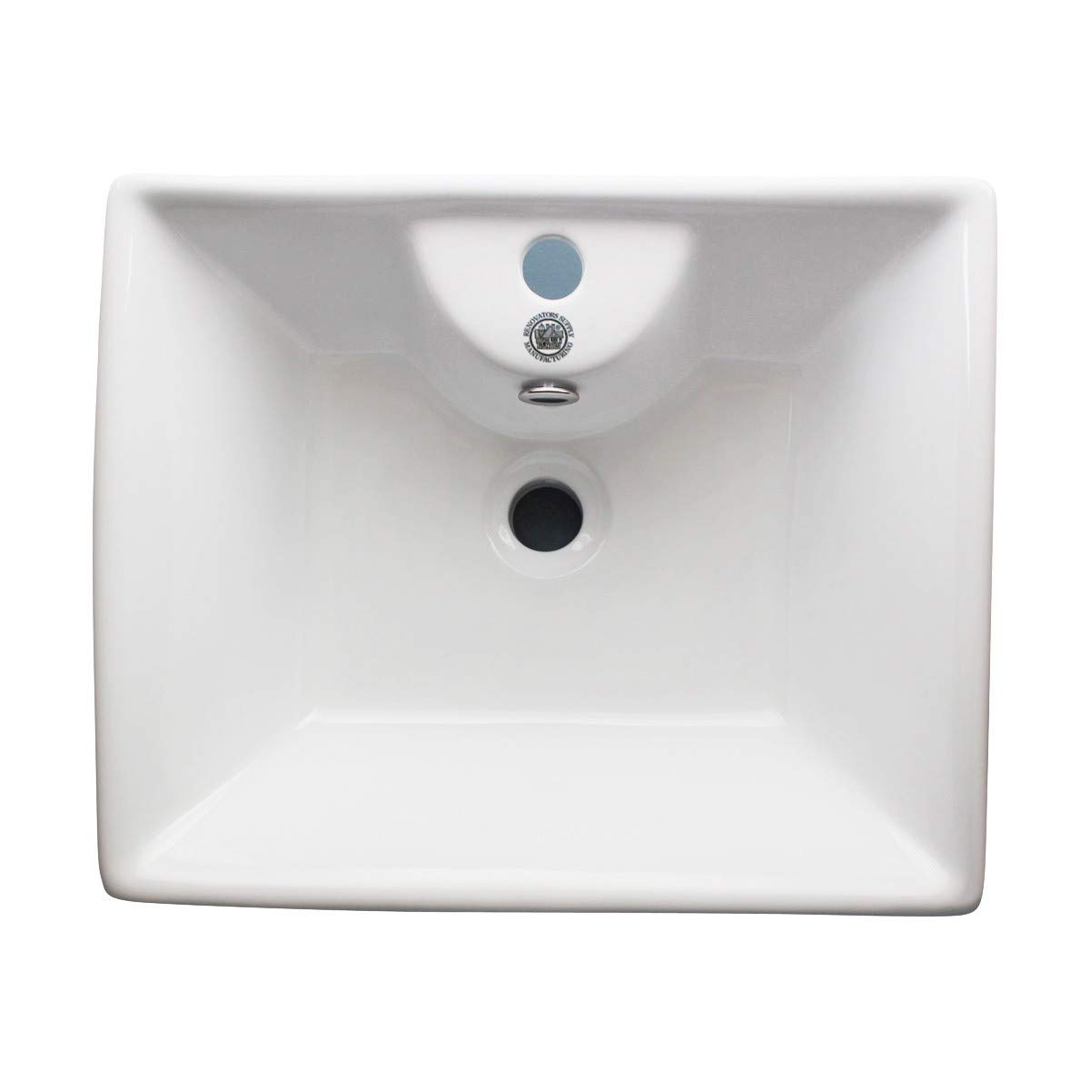Newcastle 19-3/4 Inch White Ceramic Countertop Vessel Sink for Bathroom - Single Faucet Hole with Overflow - Perfect for Small Bathrooms, Powder Rooms & Vanity Makeovers