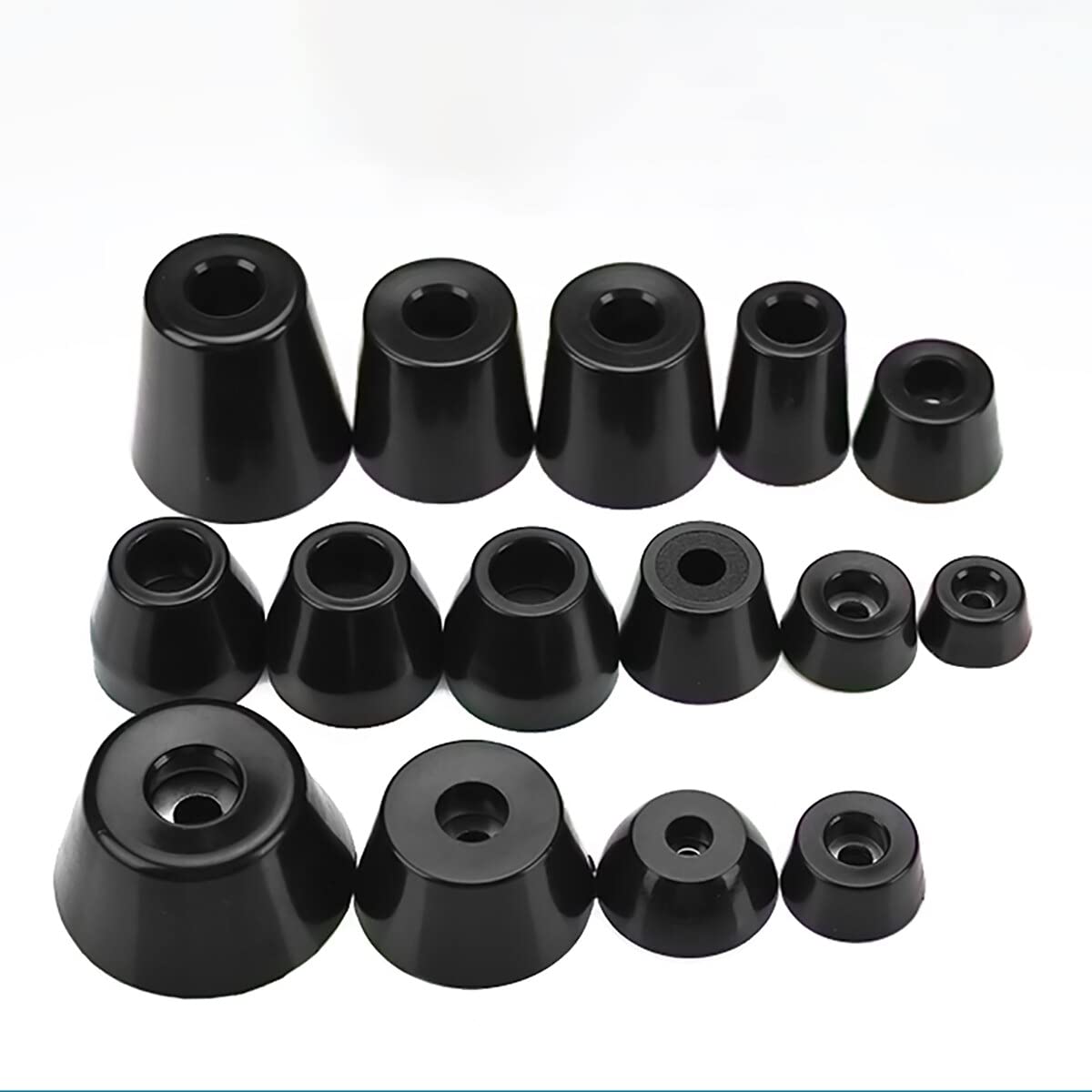 4-Piece Black Rubber Furniture Leg Pads with Stainless Steel Washers - Non-Slip Chair, Table & Cabinet Floor Protectors for Hardwood & Tile Floors | Home & Office Use