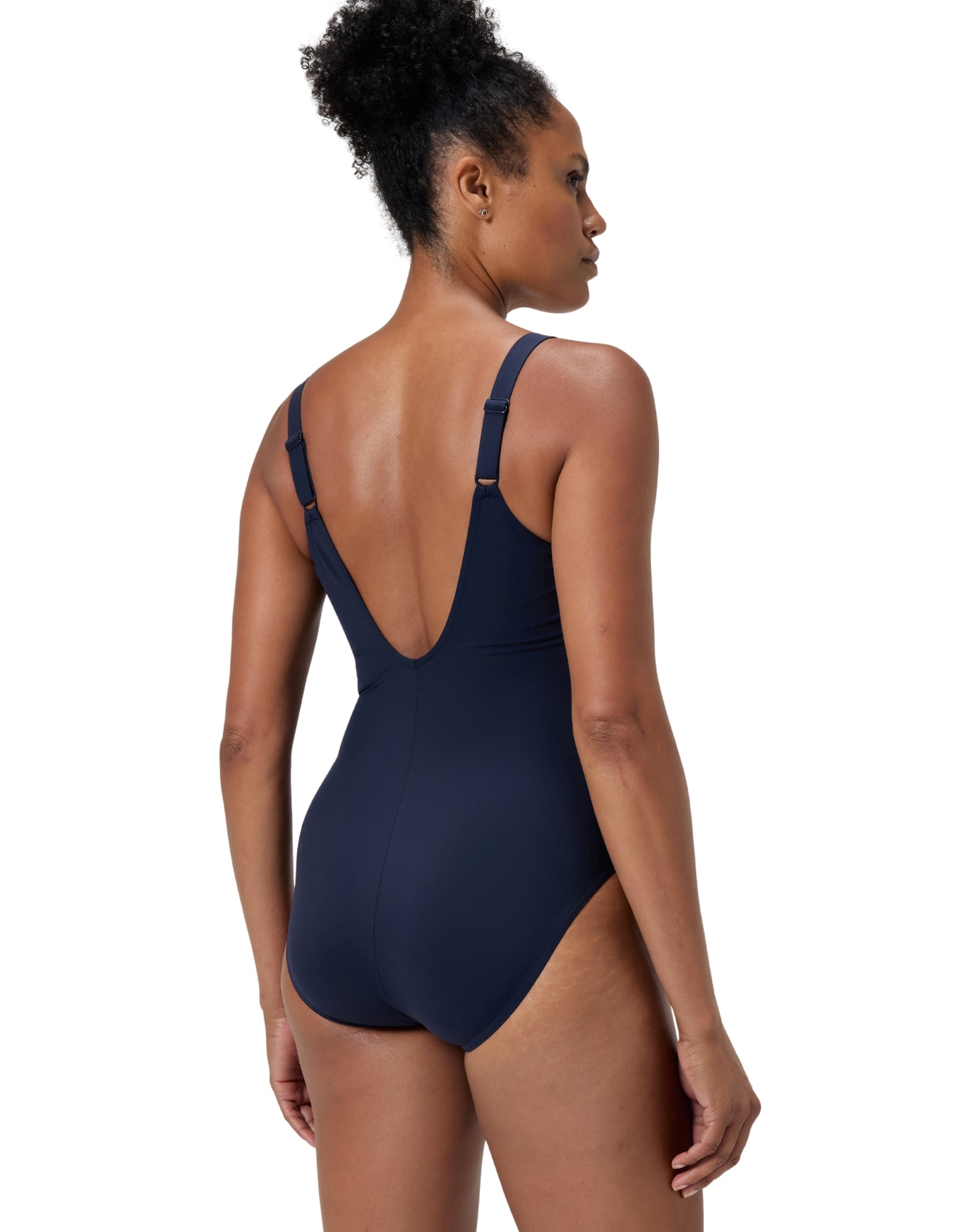 Shaping Aquanite Swimsuit for Women - High Waist Tummy Control One Piece Bathing Suit in Navy Blue | Perfect for Beach Vacations, Pool Parties & Summer Getaways