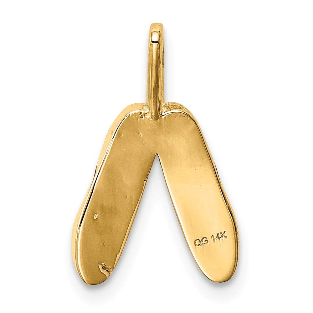 14K Rose Gold Solid Polished 3D Ballet Slippers Charm Pendant - Elegant Jewelry Gift for Dancers, Ballerinas & Dance Lovers - Perfect for Necklaces, Bracelets & Dance-Themed Jewelry Collections