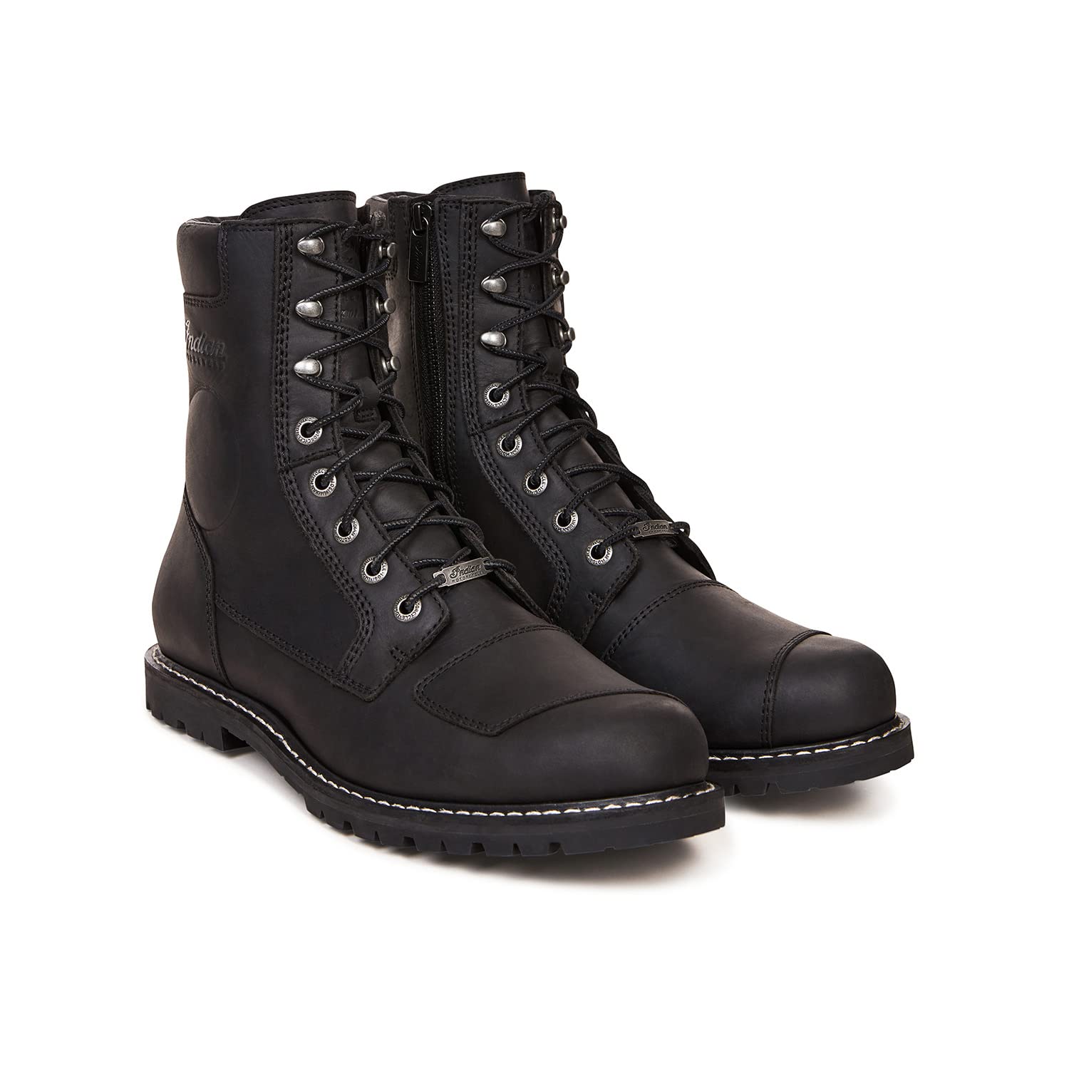 Indian Motorcycle Men's Black Lace-Up Boots - Durable Leather Riding Boots for Motorcycle Enthusiasts | Perfect for Long Rides & Outdoor Adventures