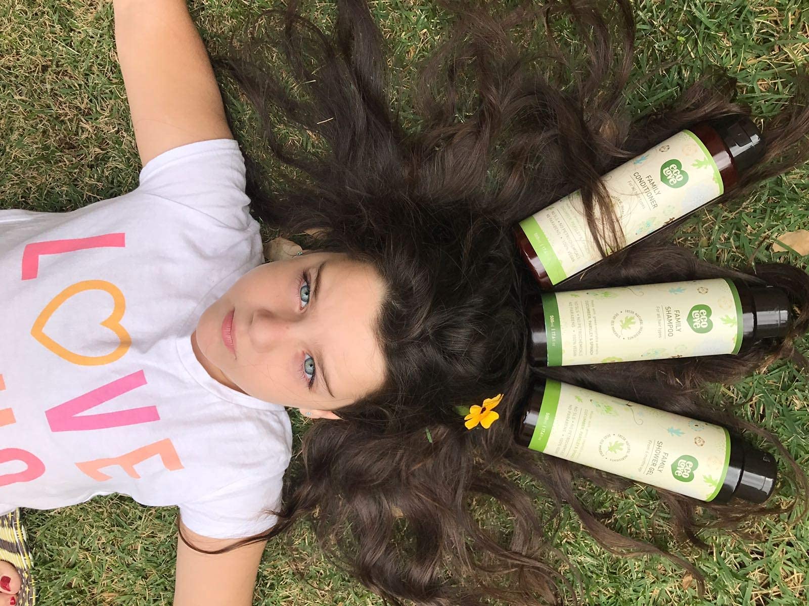 EcoLove Organic Cucumber Extract Shampoo, Conditioner & Body Wash Set - SLS & Paraben Free, Vegan & Cruelty-Free - Gentle for Babies 6+ Months - Hydrating Hair & Skin Care for Daily Family Use