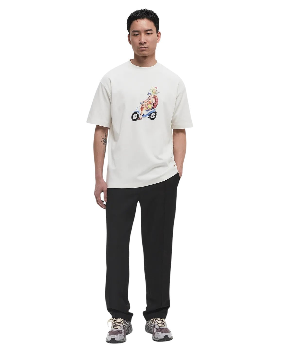 Funny Golf T-Shirt for Men - Drôle de Monsieur G TS236 CO002 OW - Comfortable White Golf Shirt for Casual Wear & Golf Outings
