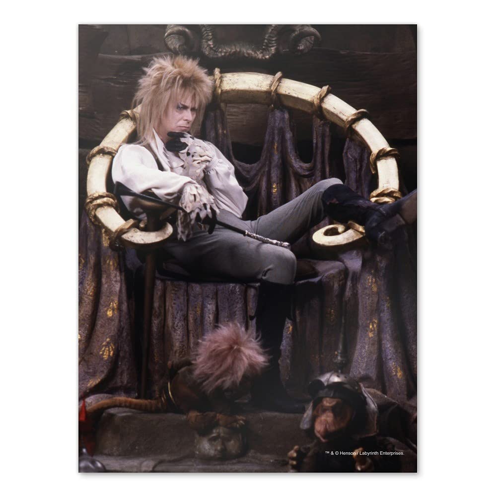 Goblin King Jareth from The Labyrinth Sitting on Throne - David Bowie Wall Art Poster Print - Home & Office Décor - Perfect for Movie Fans, Fantasy Room Decor, and Gift Giving
