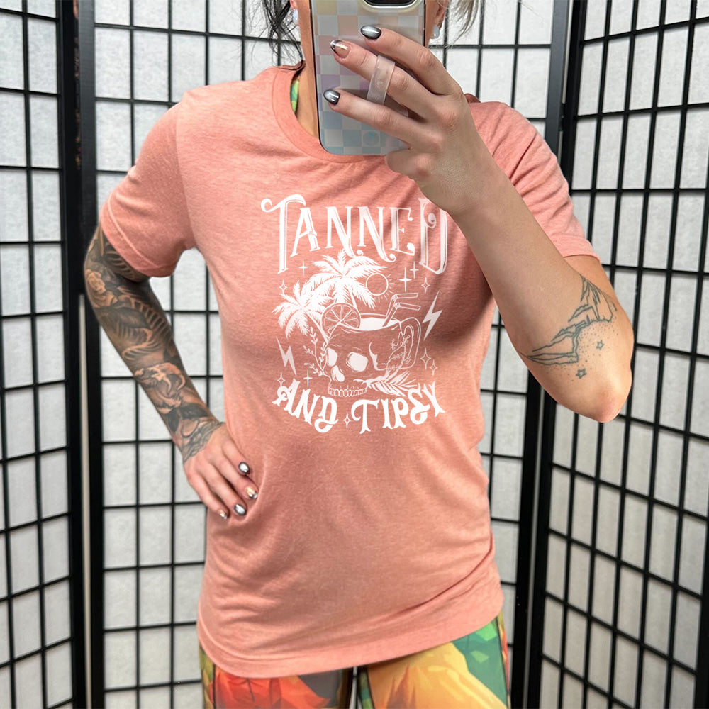 Tanned and Tipsy Unisex T-Shirt - Casual Summer Beach Party Outfit for Men & Women