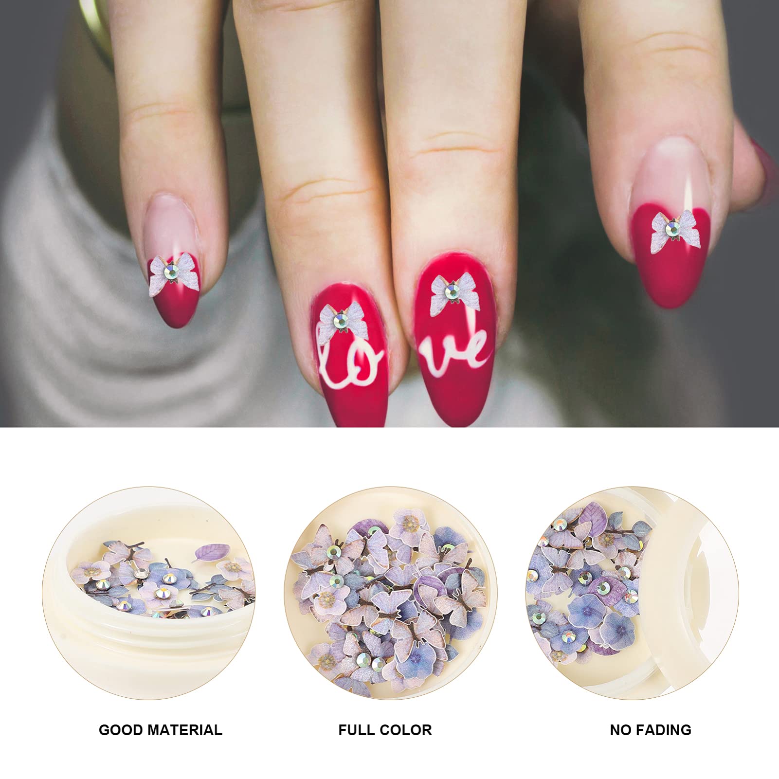 Beaupretty Premium Nail Art Flowers - 2 Box Set of Durable Nail Decorations for Manicure | Perfect for DIY Nail Design, Bridal Nails, and Salon Nail Art