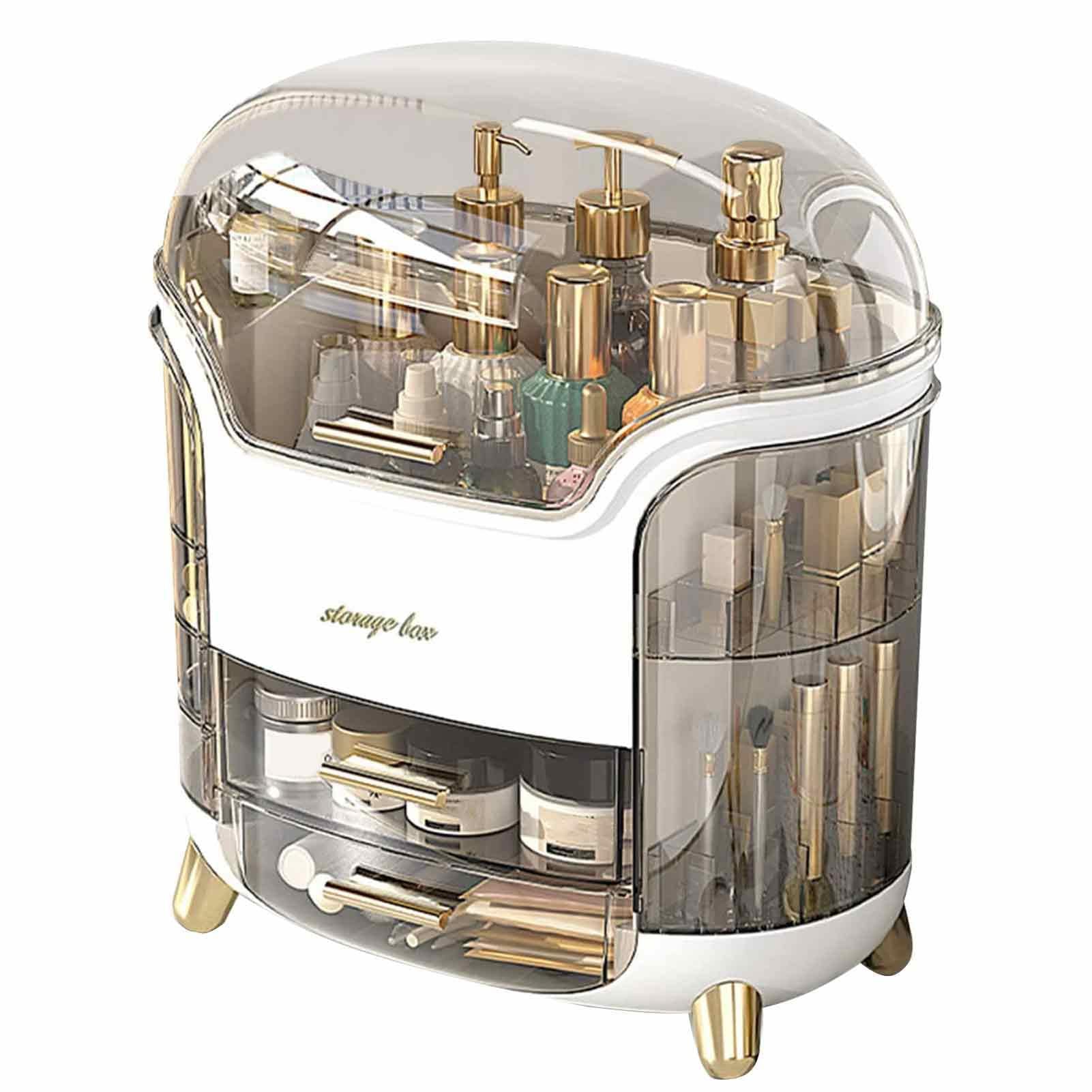 Cipliko Large Clear Cosmetic Display Case with Drawers - High Capacity Makeup Organizer for Brushes, Eyeshadow, Lipstick & Skincare | Perfect Vanity, Salon & Bathroom Countertop Storage Solution