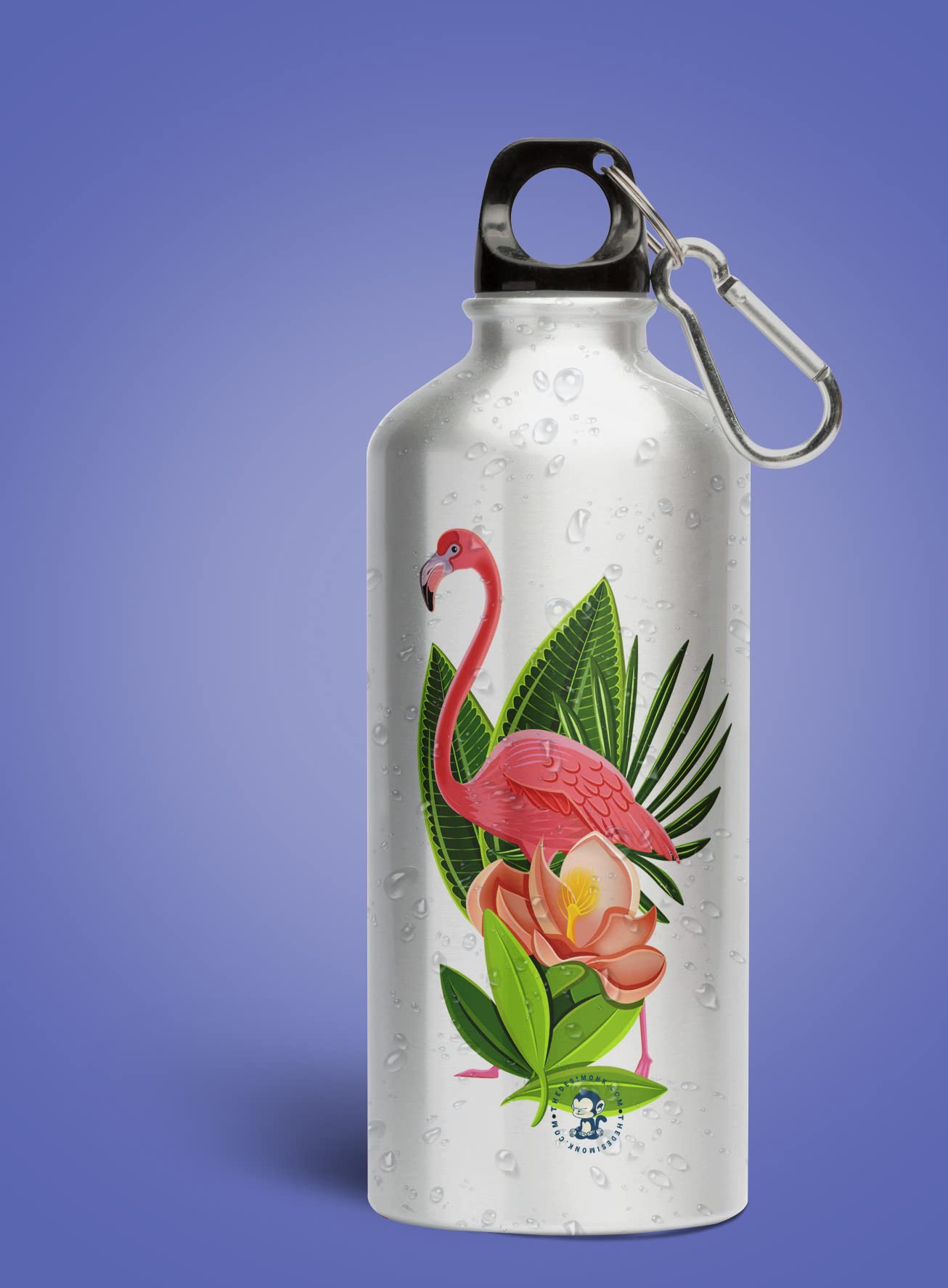 Premium Flamingo Printed Aluminum Water Bottle - 600ml Insulated Bird Design Bottle with Leak-Proof Lid | Ideal for Gym, Hiking, Travel & Outdoor Activities | BPA-Free & Eco-Friendly