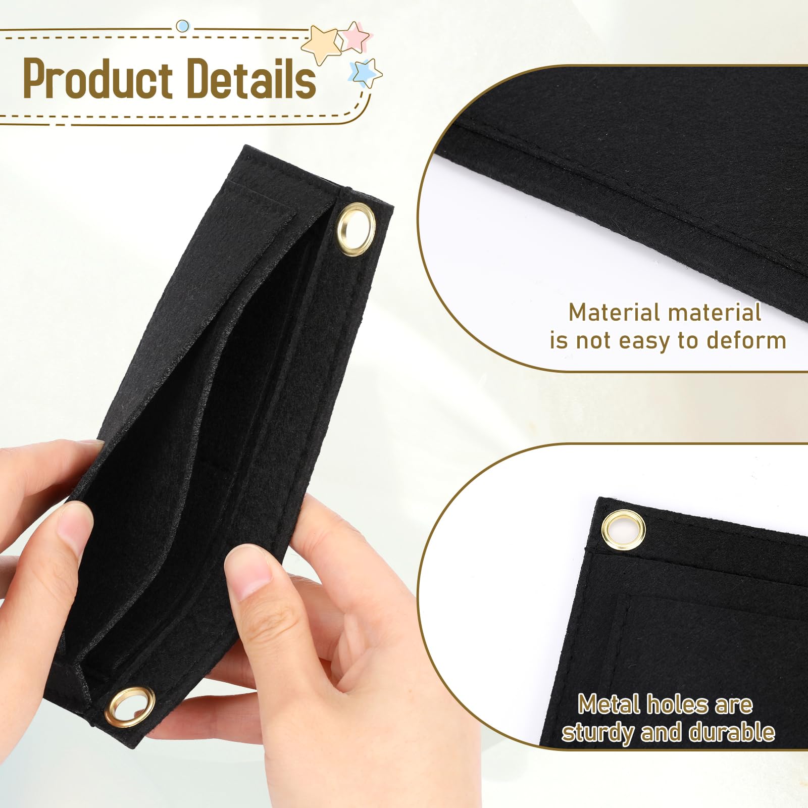 3-Piece Felt Purse Organizer Insert - Handbag Inner Pocket Storage for Tote, Clutch & Envelope Bags | Women's Bag Organizer for Daily Use, Travel & Work Accessories