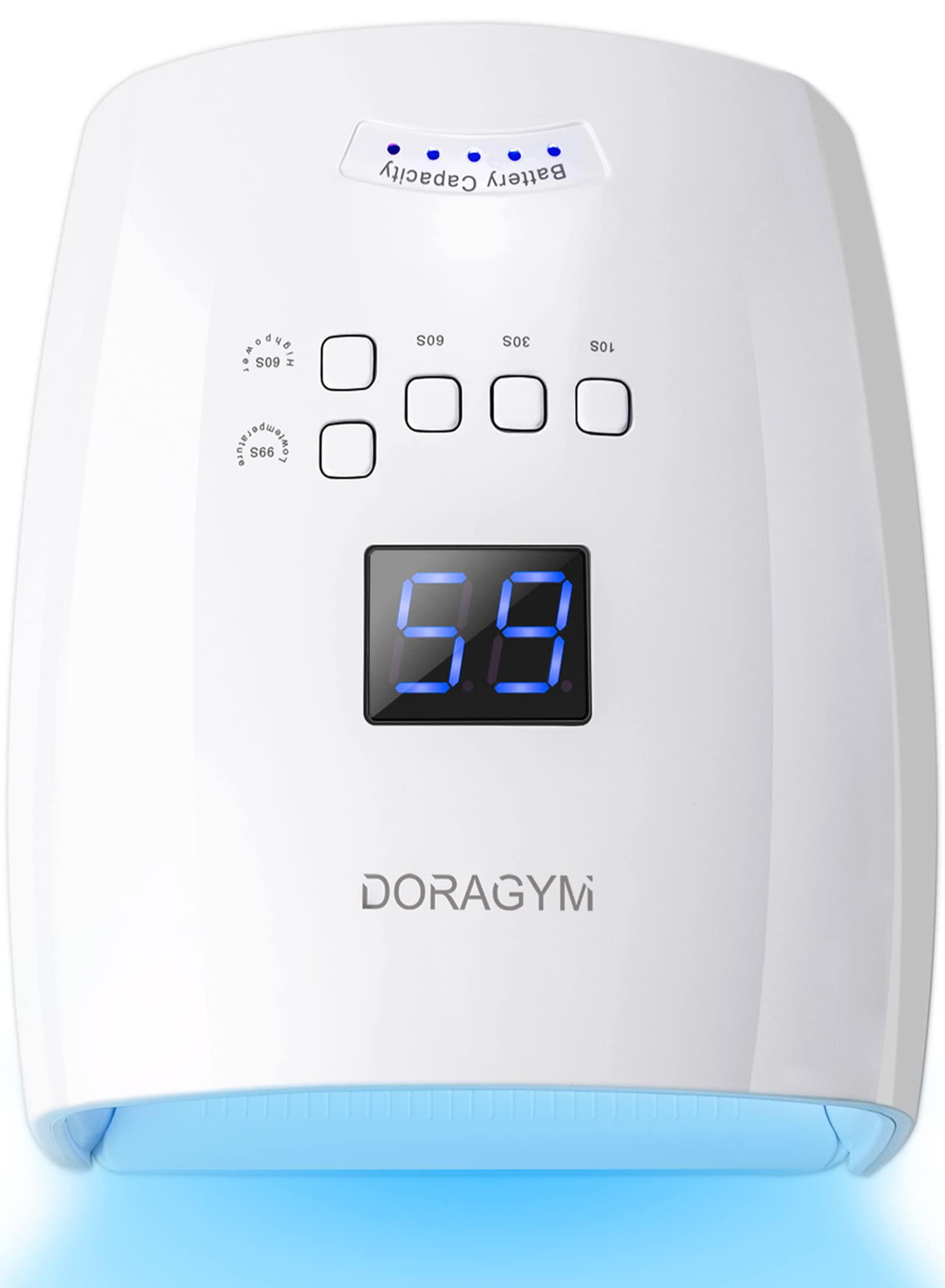 Professional 66W Rechargeable UV LED Nail Lamp - Cordless Gel Nail Dryer for Home & Salon Use | Fast Curing for Gel Polish, Acrylic Nails & Nail Art | Portable Manicure Light (White) - Perfect for DIY Nails, Spa Treatments & Professional Manicures