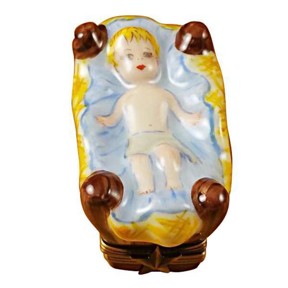 Hand-Painted Jesus Baby Nativity Limoges Box - Christmas Collectible Gift for Home Decor & Holiday Display