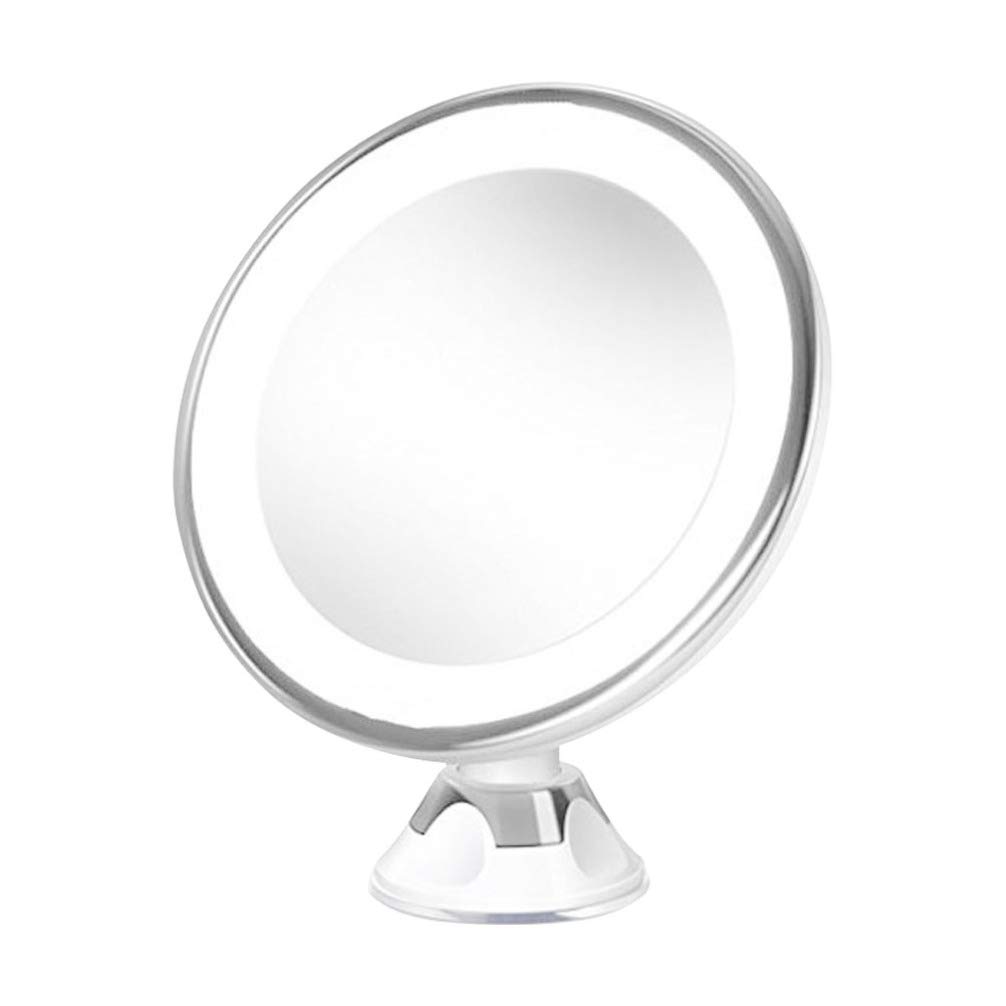 Beaupretty Wall-Mounted LED Vanity Mirror with Dimmable Lights, Suction Cup, Rotating Design - Perfect for Makeup, Skincare, and Dressing Table Lighting