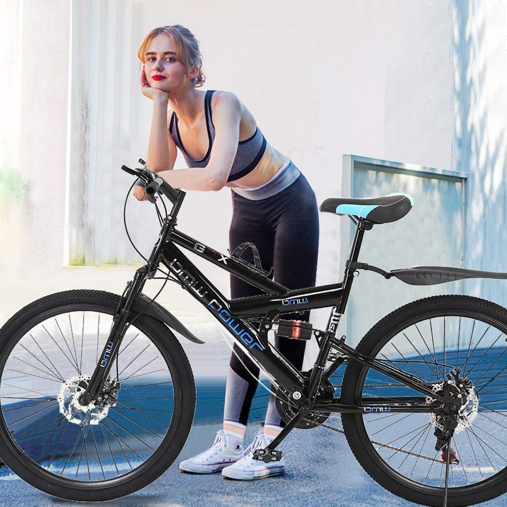 Premium 21-Speed Carbon Steel Mountain Bike with Full Suspension - 26/29 Inch Spoke Wheels & Front Shocks for Women & Men - Vintage Style Timber Mountain Bike 3.0 for Trail Riding, Commuting & Outdoor Adventures