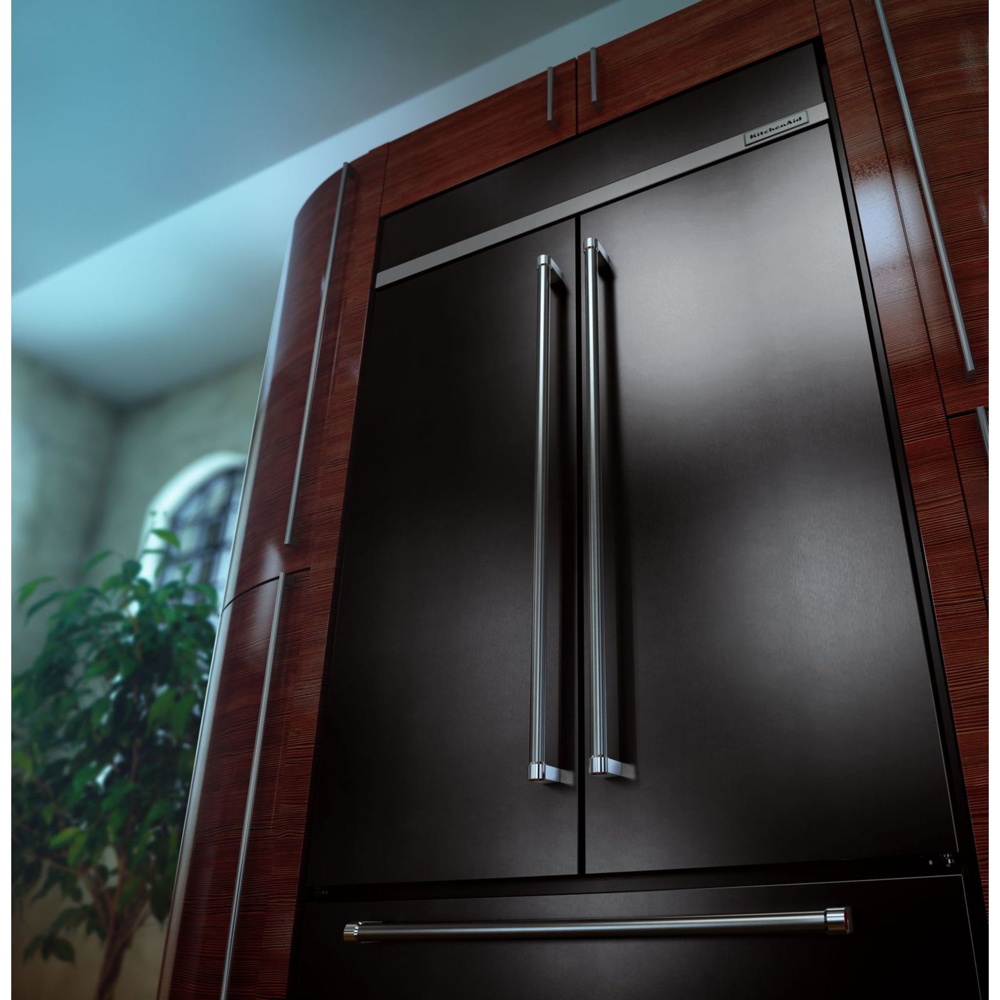 KitchenAid KBFN502EBS 36-Inch French Door Refrigerator with Black Stainless Steel Finish - Energy Efficient, Spacious 25 cu. ft. Capacity for Modern Kitchens & Open Floor Plans