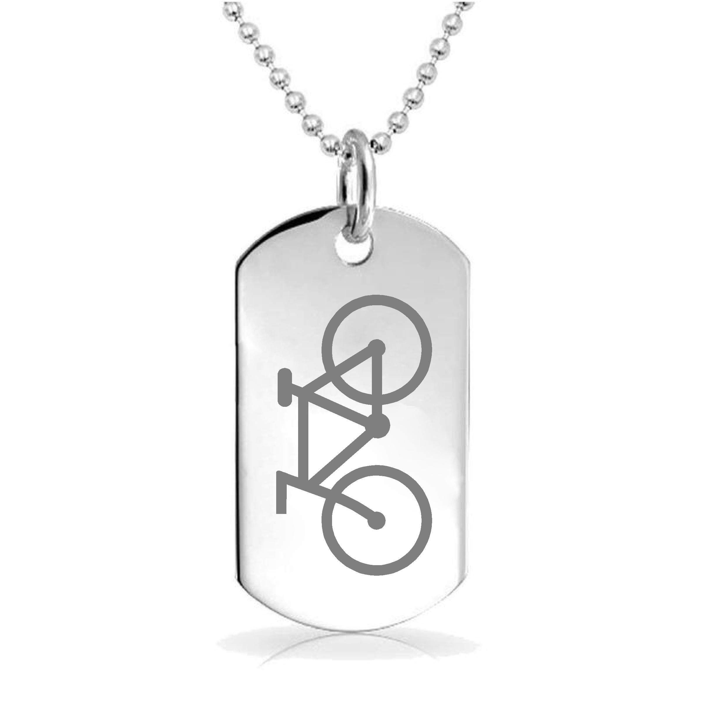 Custom Engraved Bicycle Pendant Necklace - Personalized Bike Charm Keychain for Jewelry, Bags & Gifts | Perfect for Cyclists, Bike Lovers & Outdoor Enthusiasts