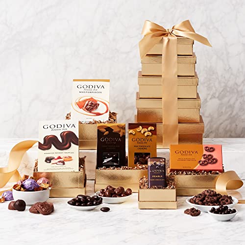 Premium Godiva Chocolate Gift Tower - Deluxe Assorted Chocolates for Holidays, Birthdays & Corporate Gifting | Elegant Present for Valentine's Day, Anniversary & Special Occasions