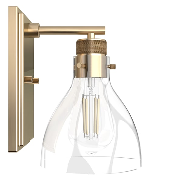 Hunter Van Nuys 1-Light Wall Sconce in Alturas Gold - Modern Gold Wall Light Fixture for Living Room, Bedroom, or Hallway Lighting