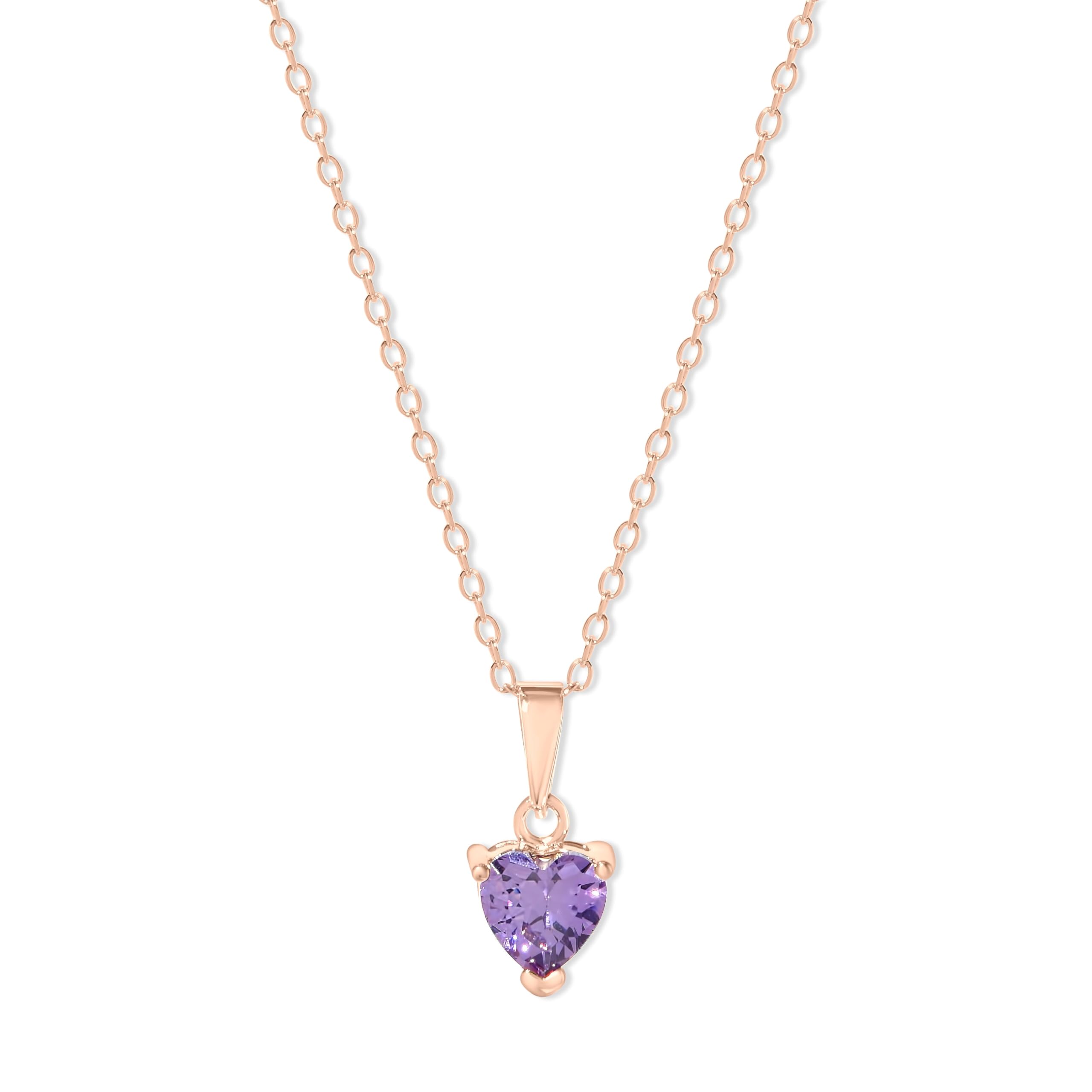 EVE'S ADDICTION Rose Gold Custom Heart Birthstone Necklace - Personalized Birthstone Jewelry for Women - Meaningful Gift for Mom, Wife, Daughter - Perfect for Mother's Day, Birthday, Anniversary & Special Occasions
