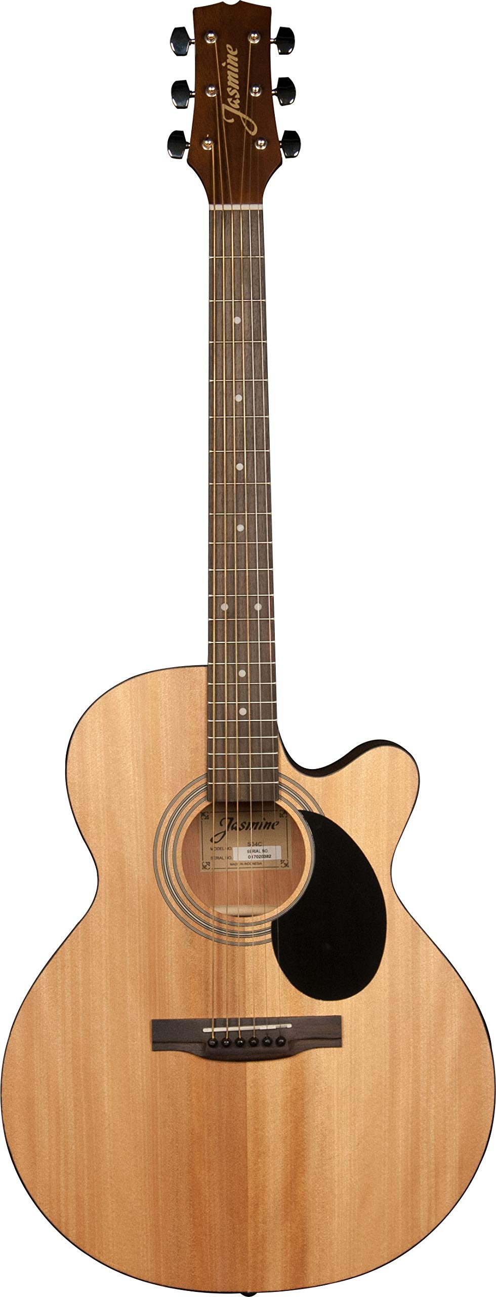 Jasmine S34C NEX Acoustic Guitar - Natural Finish, Spruce Top, Mahogany Back & Sides - Perfect for Beginners, Camping & Live Performances