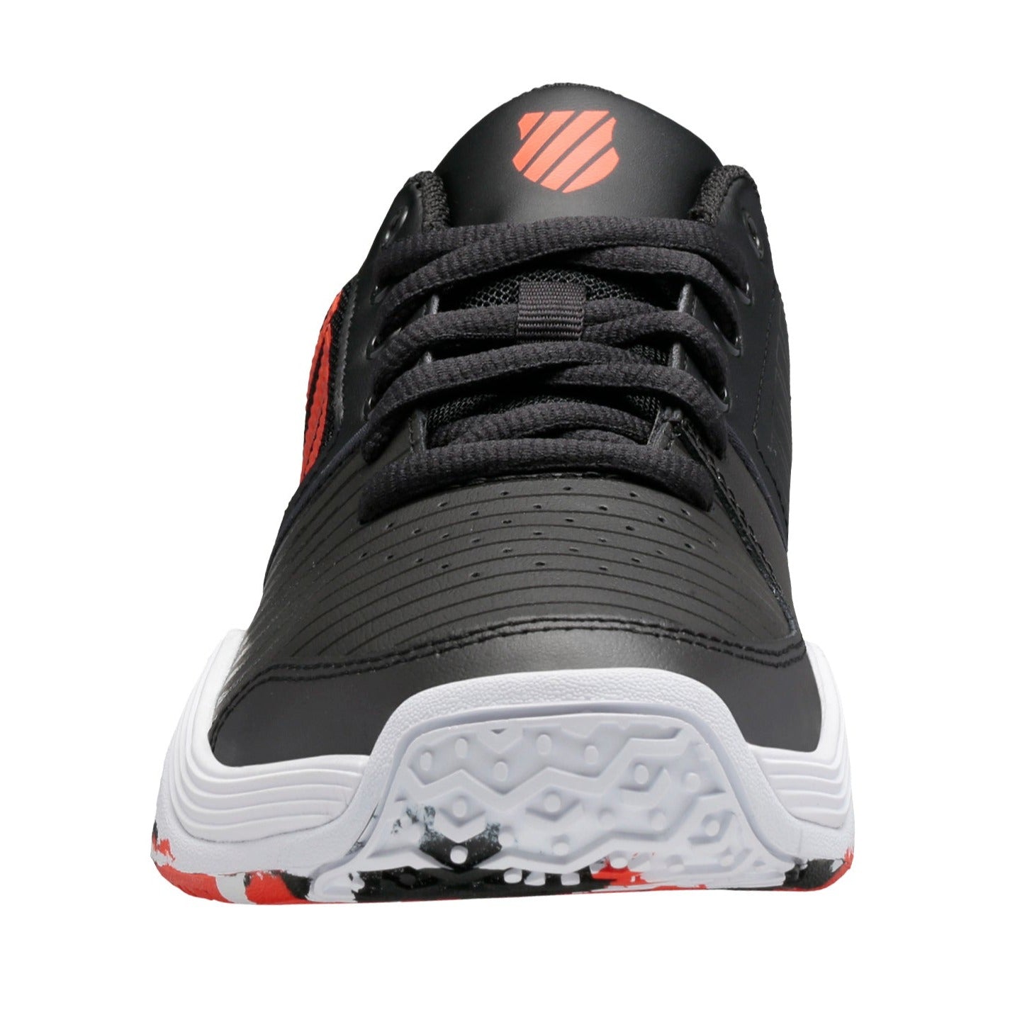 K Swiss Court Express OMNI Junior Tennis Shoes for Kids - Black/White/Orange - Lightweight & Durable for Court Play, Training & Casual Wear