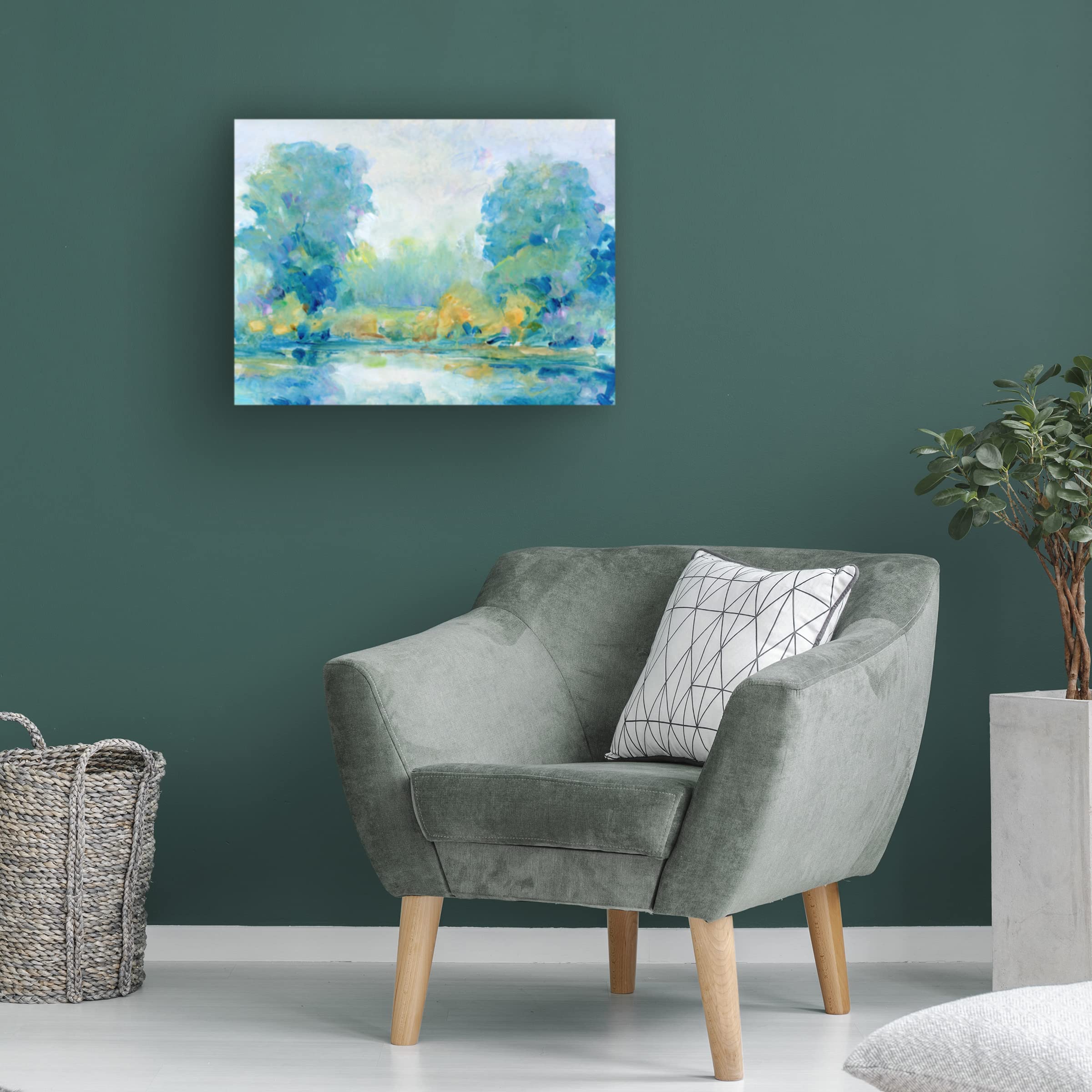 Tim O'Toole 'Quiet Morning I' Canvas Wall Art Print - Modern Abstract Landscape Painting for Living Room, Bedroom & Office Decor