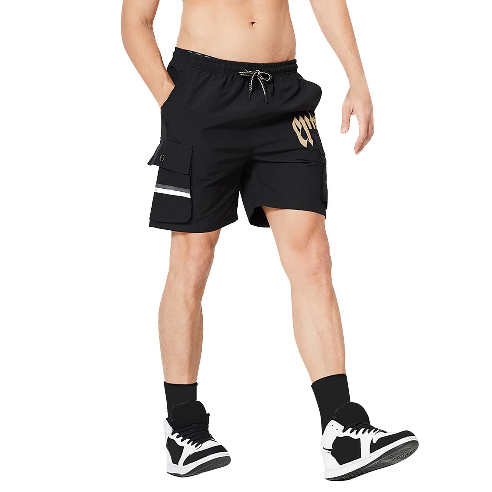 ETHKIA Men's Athletic Shorts with Pockets - Classic Fit Cotton Workout Shorts for Men & Women | Breathable, Stain-Resistant Training Shorts for Gym, Running, Beach & 4th of July Activities