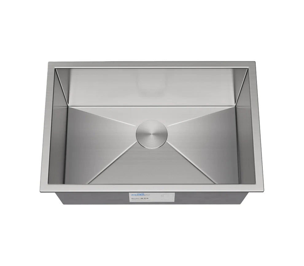 Allora USA KH 2718 27x18x10 Inch Handmade Undermount Single Bowl Stainless Steel Kitchen Sink - Perfect for Modern Farmhouse & Commercial Kitchens