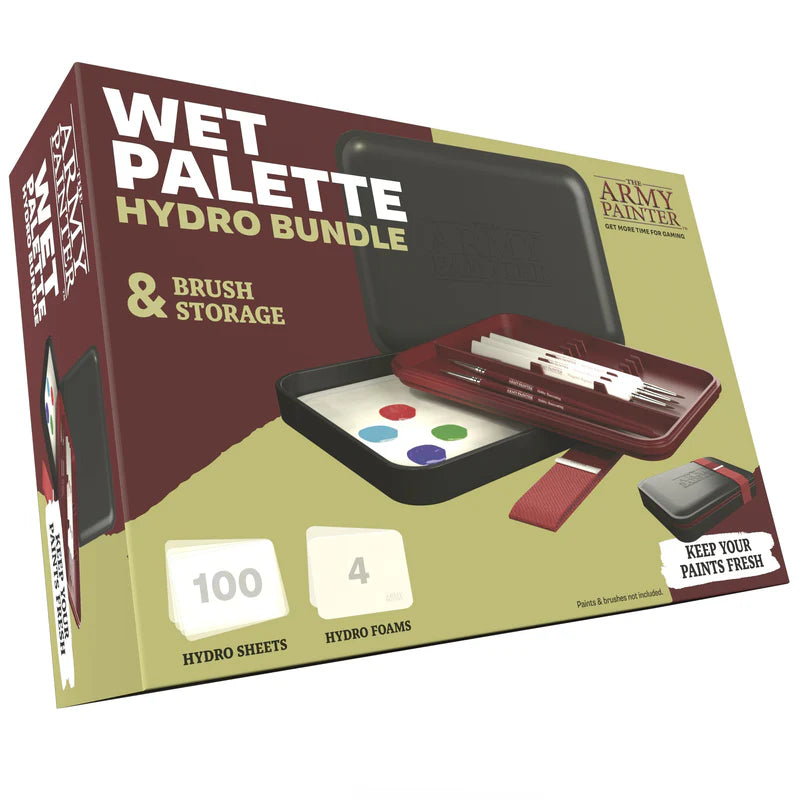 Army Painter Wet Palette Hydro Bundle - Professional Watercolor Palette for Miniature Painting & Acrylics - Perfect for Artists, Hobbyists & Tabletop Gamers